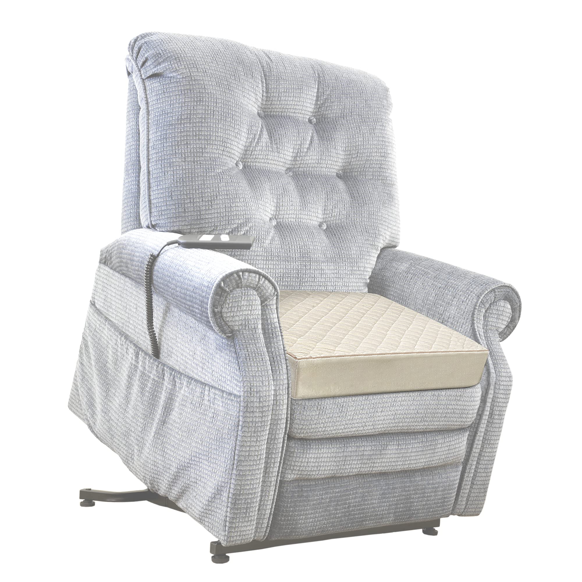 Comfortanza Medium-Soft 20X20X5 Memory Foam Recliner Chair Seat Cushion For Long Sitting - Armchair Pad With Washable Velvety Co