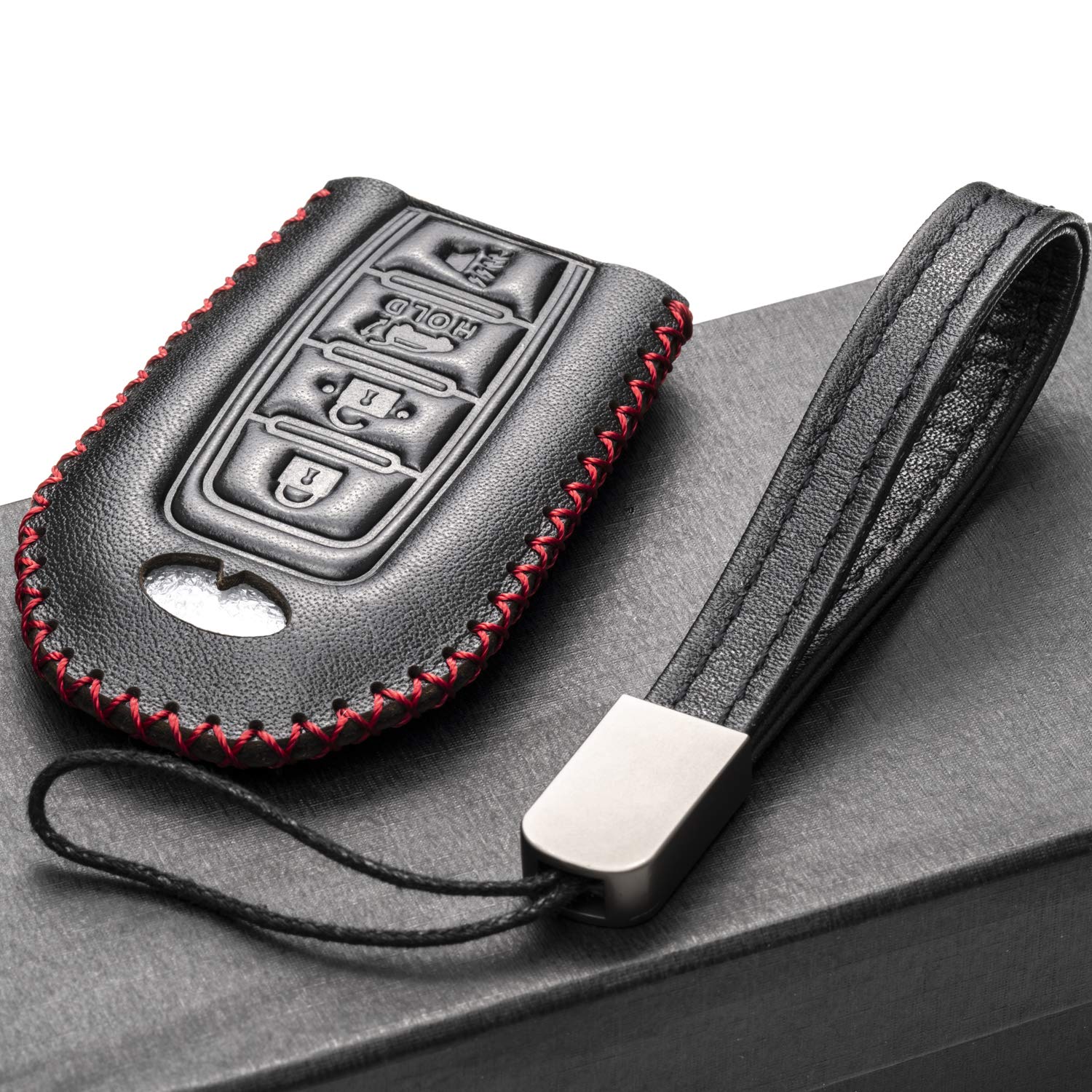 Vitodeco Leather Smart Key Fob Case Cover Protector Compatible for 2018 - 2025 Infiniti QX60, QX50, 2022 - 2023 Infiniti Q50, Q6