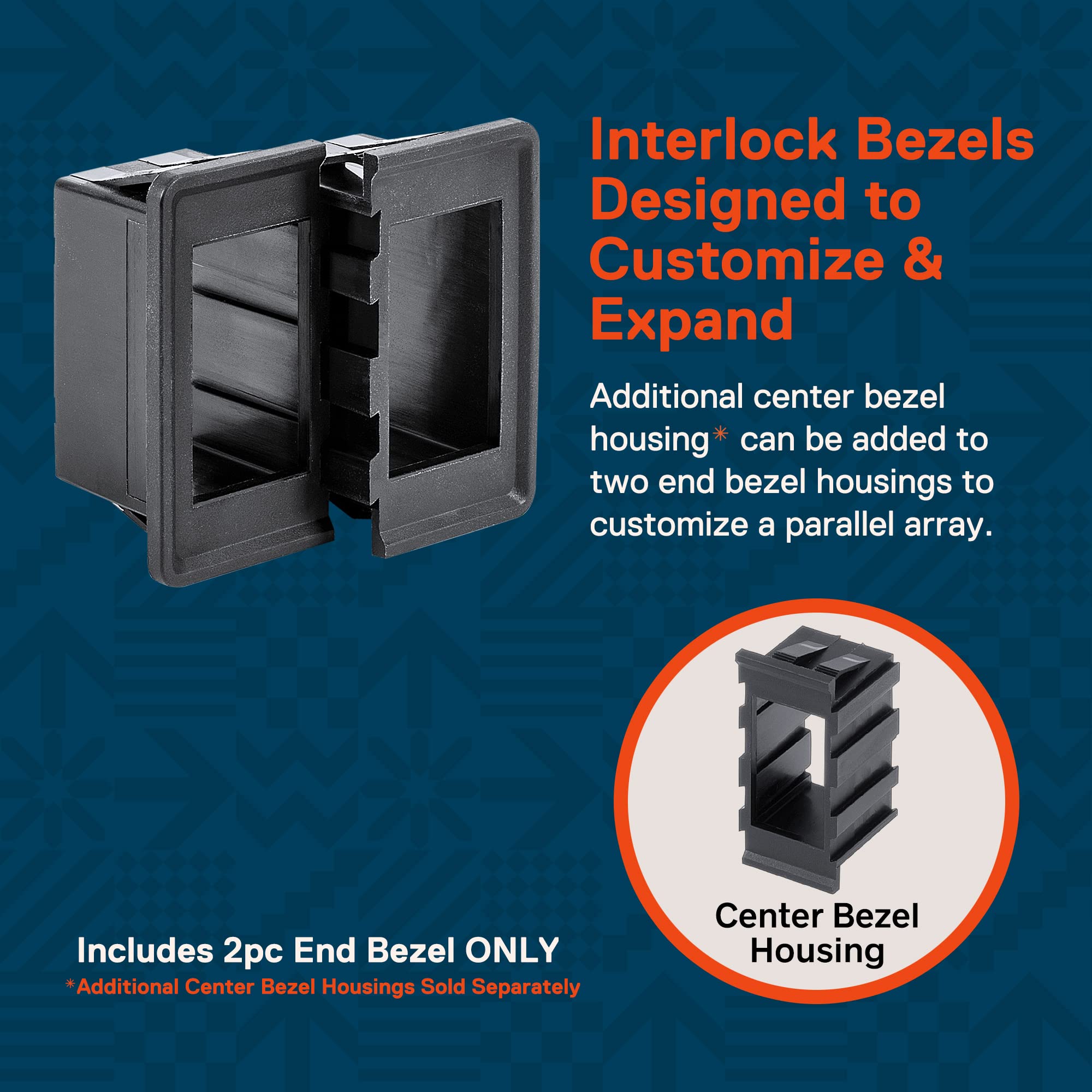 True Mods 3-Slot Rocker Switch Panel Housing Kit [Industry Standard Fit] [Heavy Duty] [Expandable Design] [Professional Look] Au