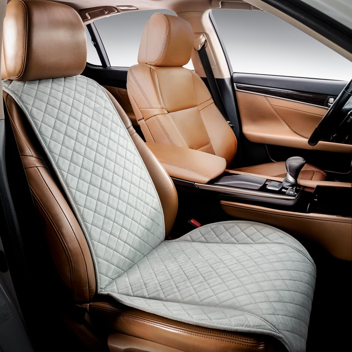 IVICY Suede Car Seat Cover for Cars - Soft & Non-Slip - Front Car Seat Protector Covers for Most Automotive, Vans, SUVs, Trucks 
