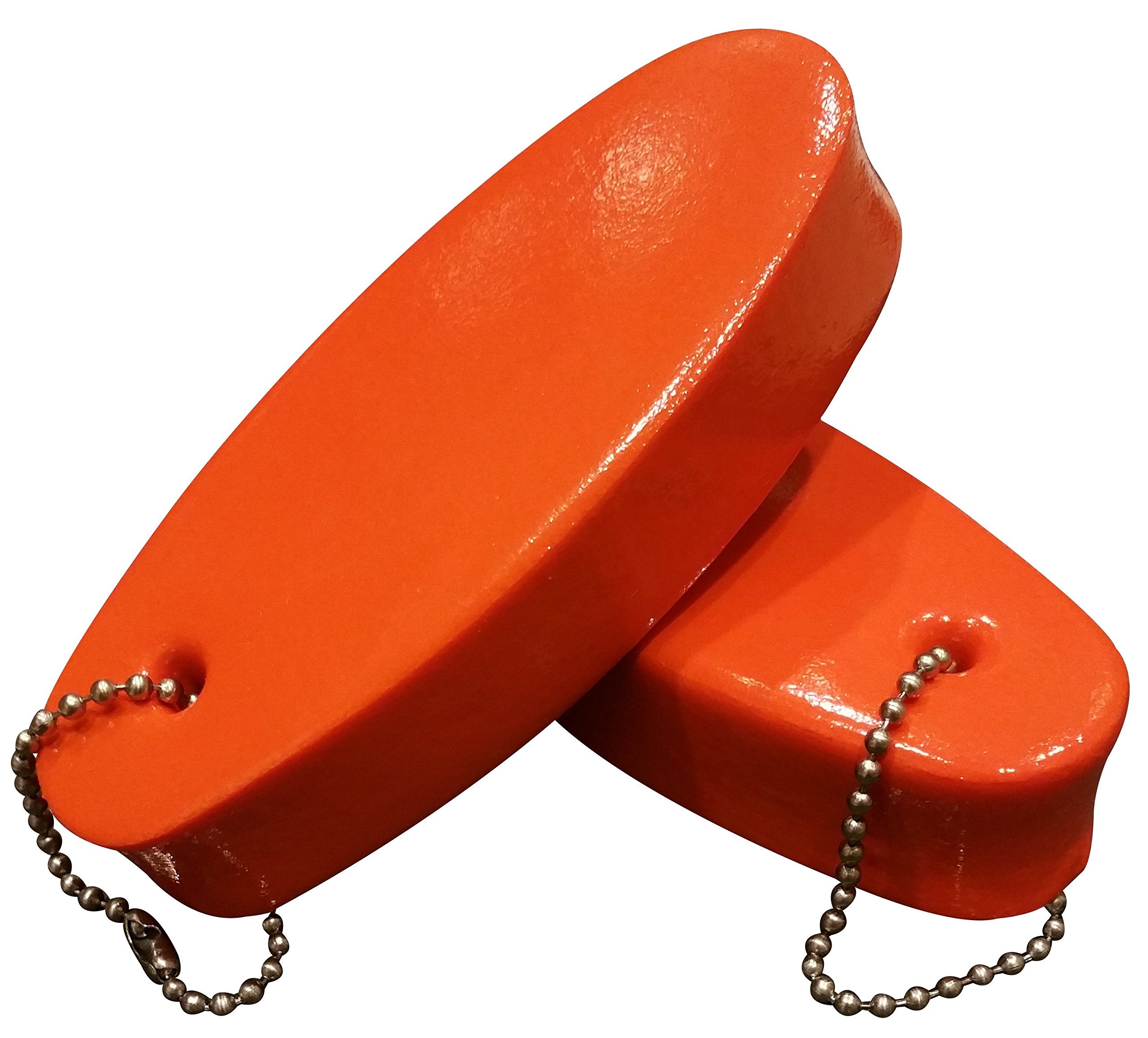 2 Pack Jumbo Vinyl Coated Orange Floating Keychain Key Floats -Made In The Usa- (Orange)