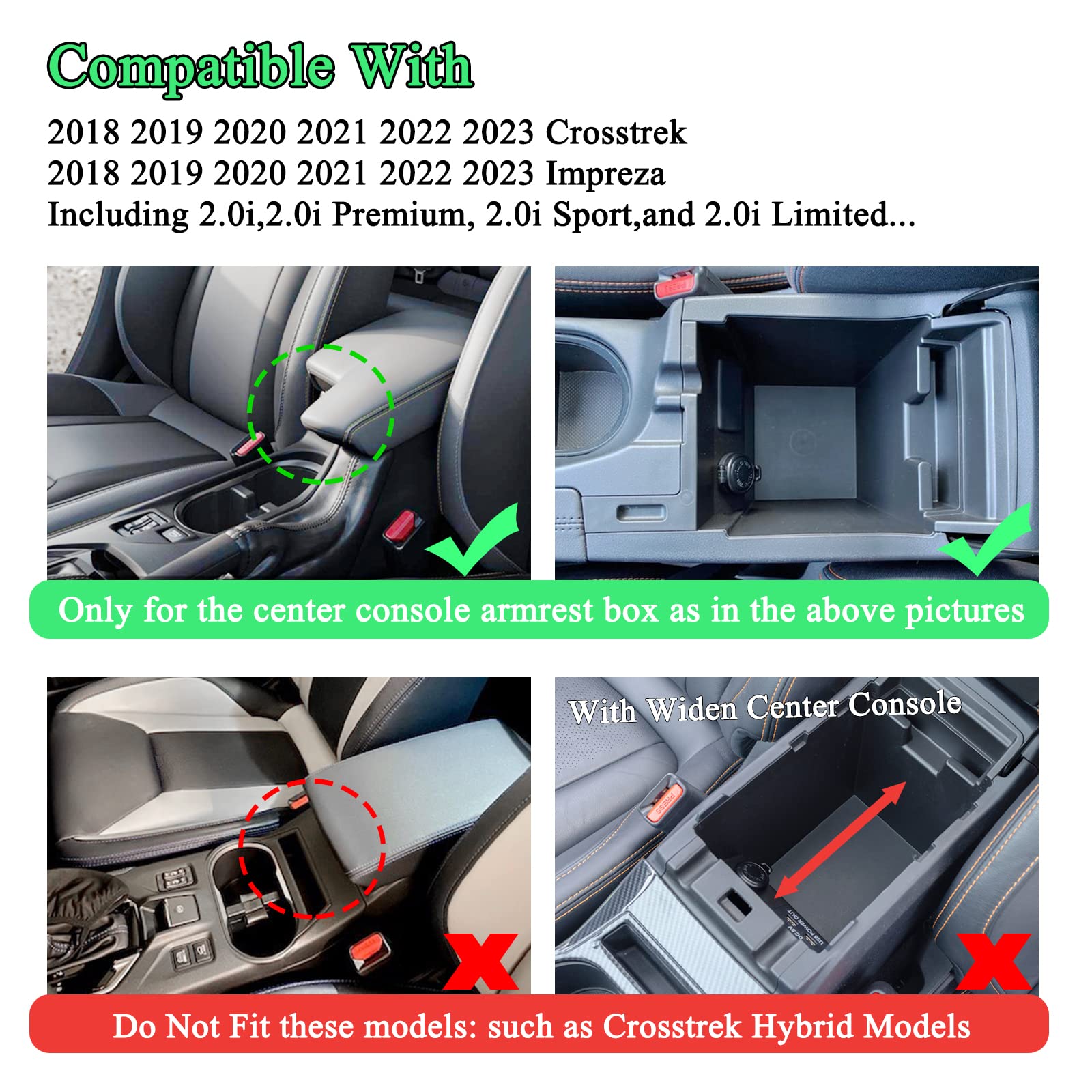 Jkcover Compatible With 2018 2019 2022 2021 2022 2023 Crosstrek/Impreza Center Console Accessories No-Slip Cup Holder Insert Mat
