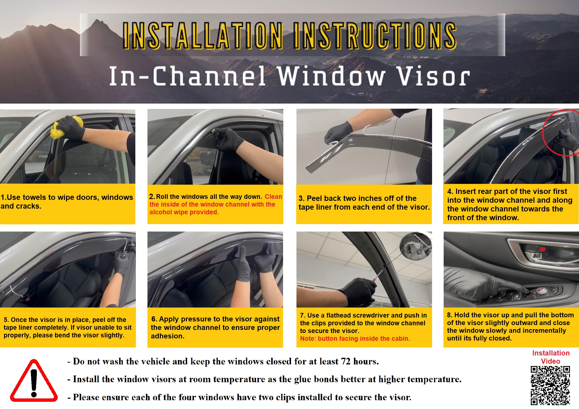 2019-2024 In-Channel Side Window Visor Deflectors Compatible With Subaru Forester Rain Guards Sk Premium Sport Limited Touring S