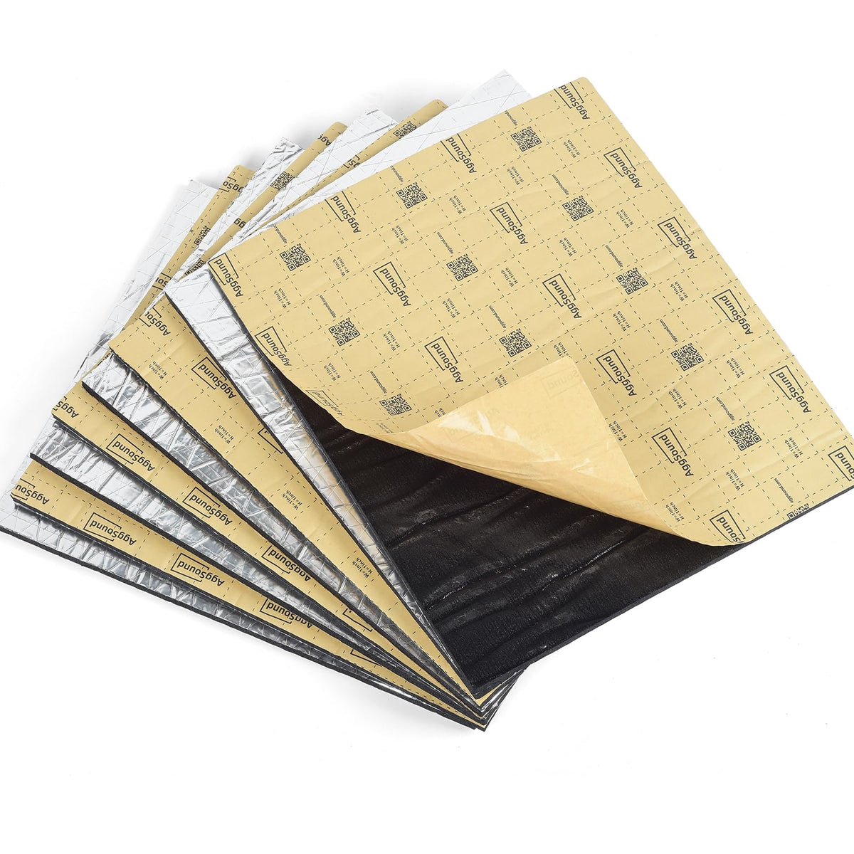Aggsound 197Mil 10Sqft Thickened Sound Deadener For Cars,Aluminum Foil Foam Noise Deadening Material-Heat Shield Insulation Damp