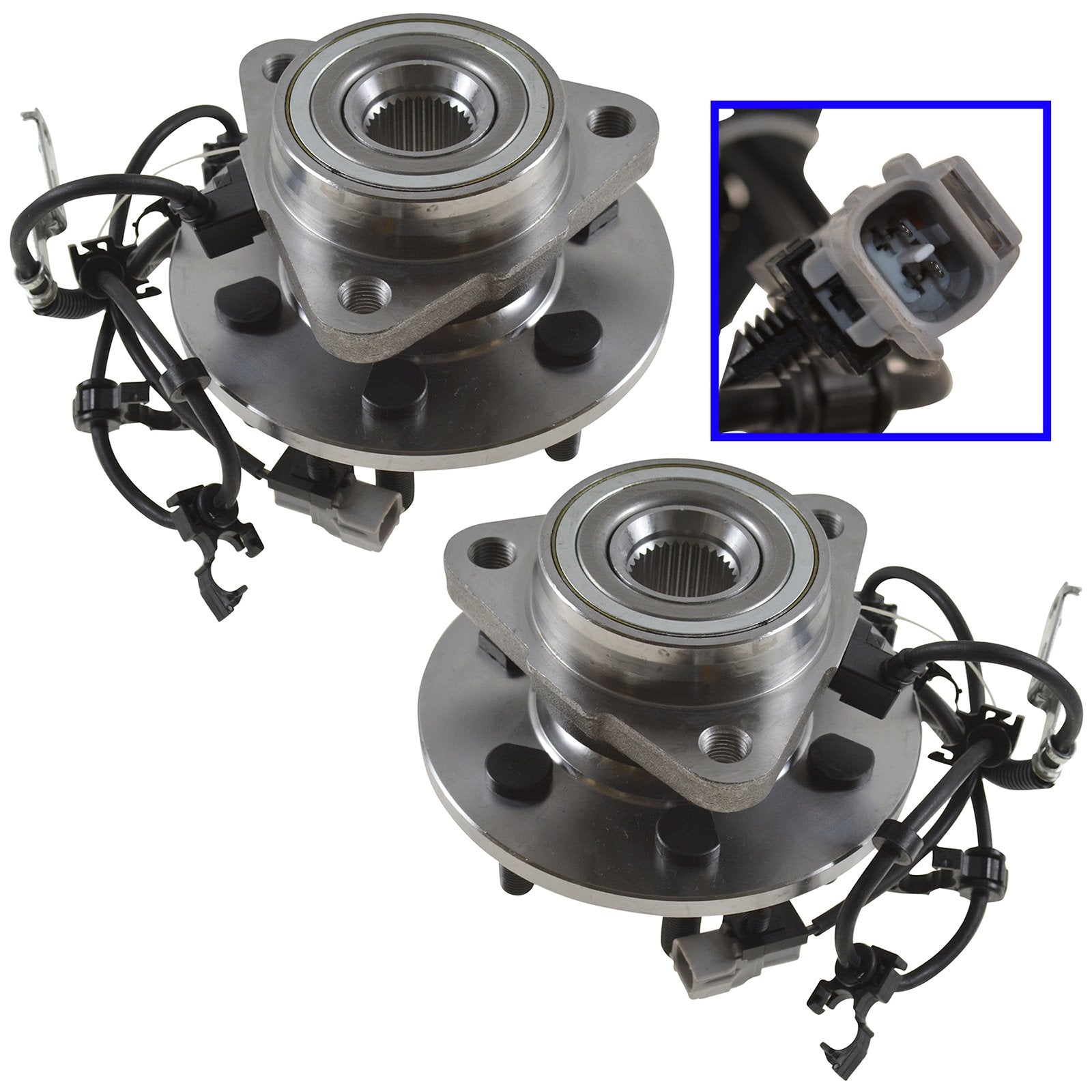 Trq Front Wheel Hub Bearings Assembly Set Compatible With 1997-2004 Dodge Dakota 1998-2003 Durango