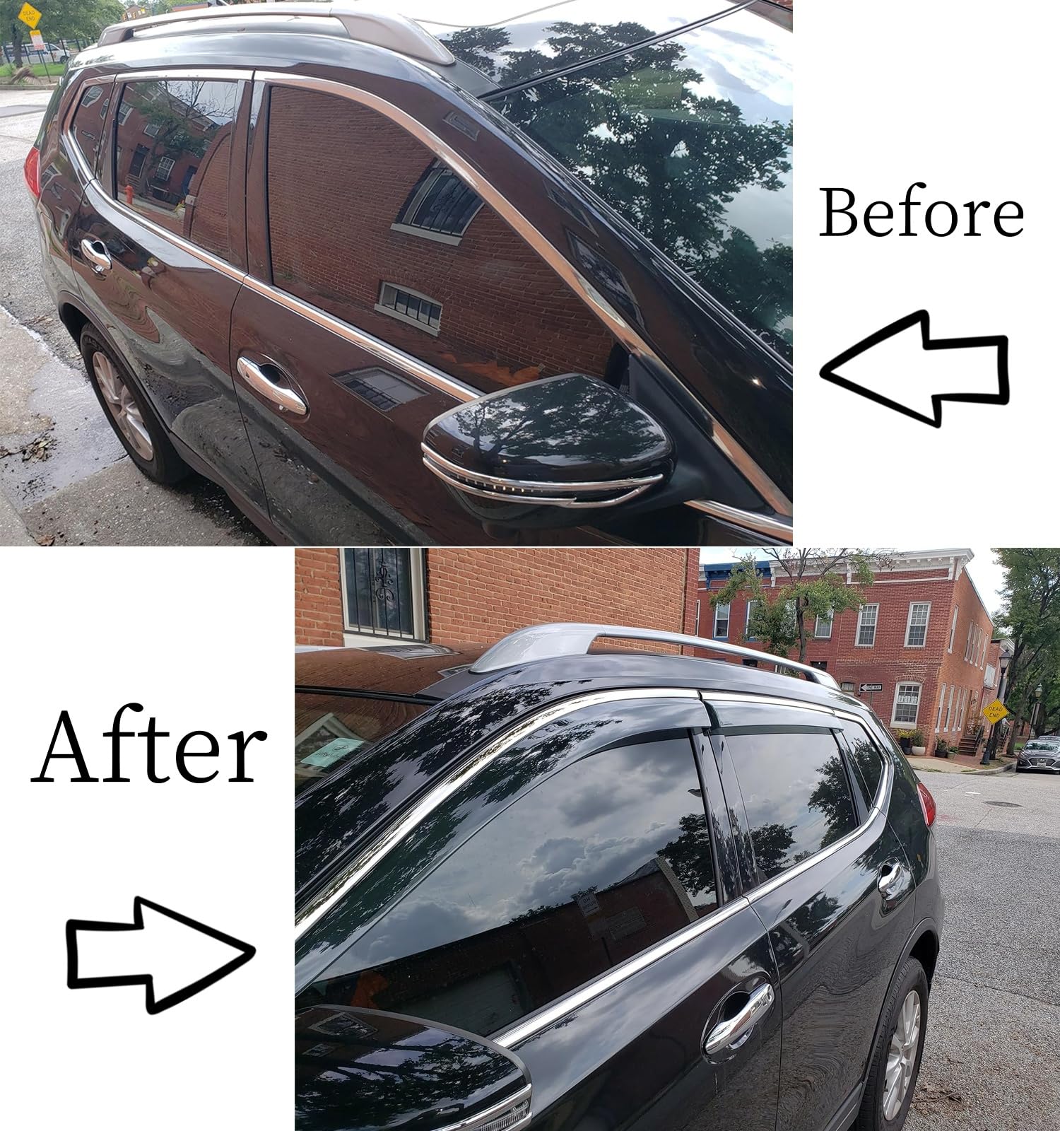 Vesul Tape-On Durable Original Window Wind Deflector Rain Guard Compatible With Honda Hr-V Hrv 2016-2022 Lx Ex Sport Ex-L Vent V