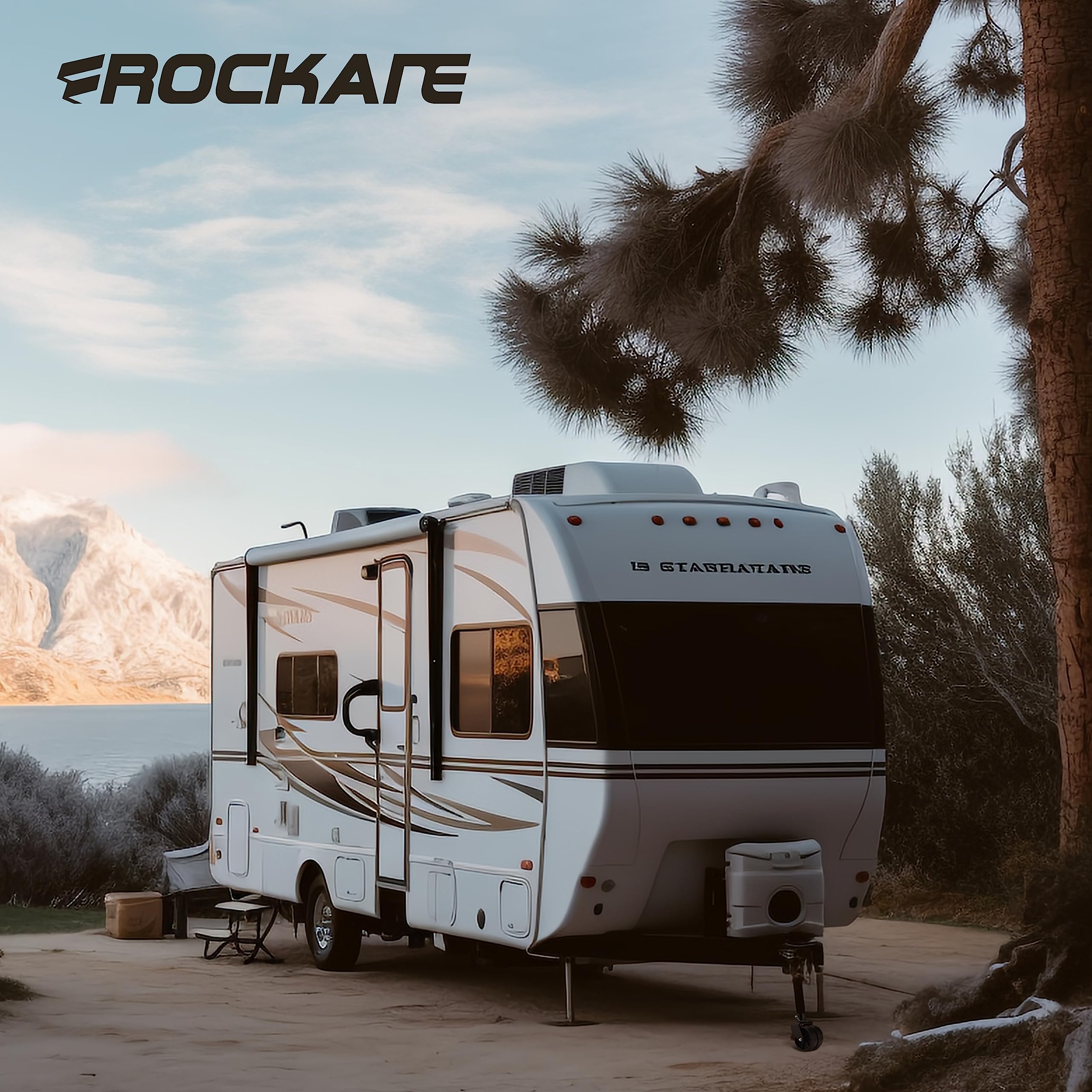 Rockane Black 6 ' ' Black Trailer Jack Swivel Caster Wheel Replacement, Heavy Duty 1200Lbs Capacity With Pin For Soft Ground Rol