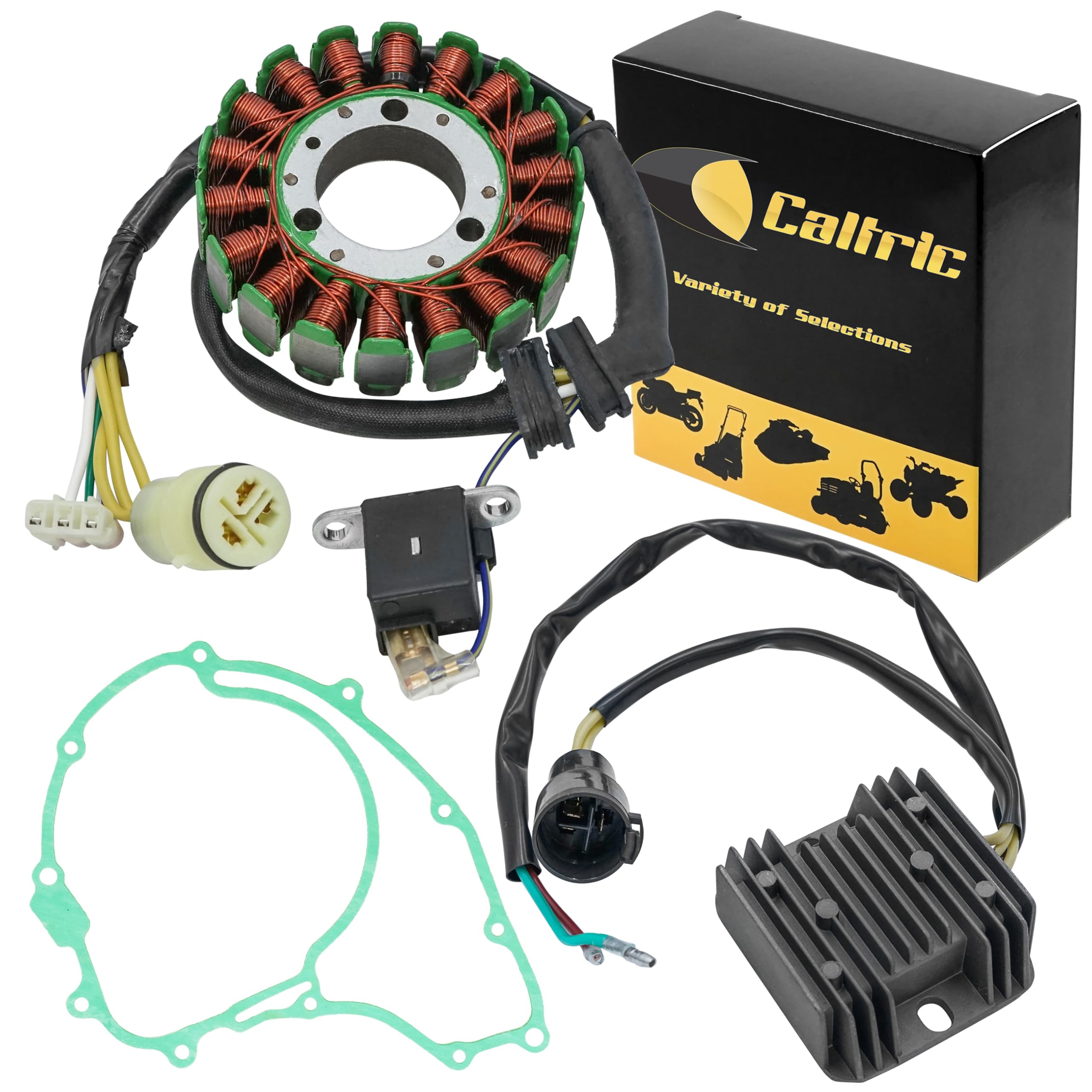 Caltric Stator & Regulator & Gasket Compatible With Honda Trx300 Trx-300 Fourtrax 300 1993-2000