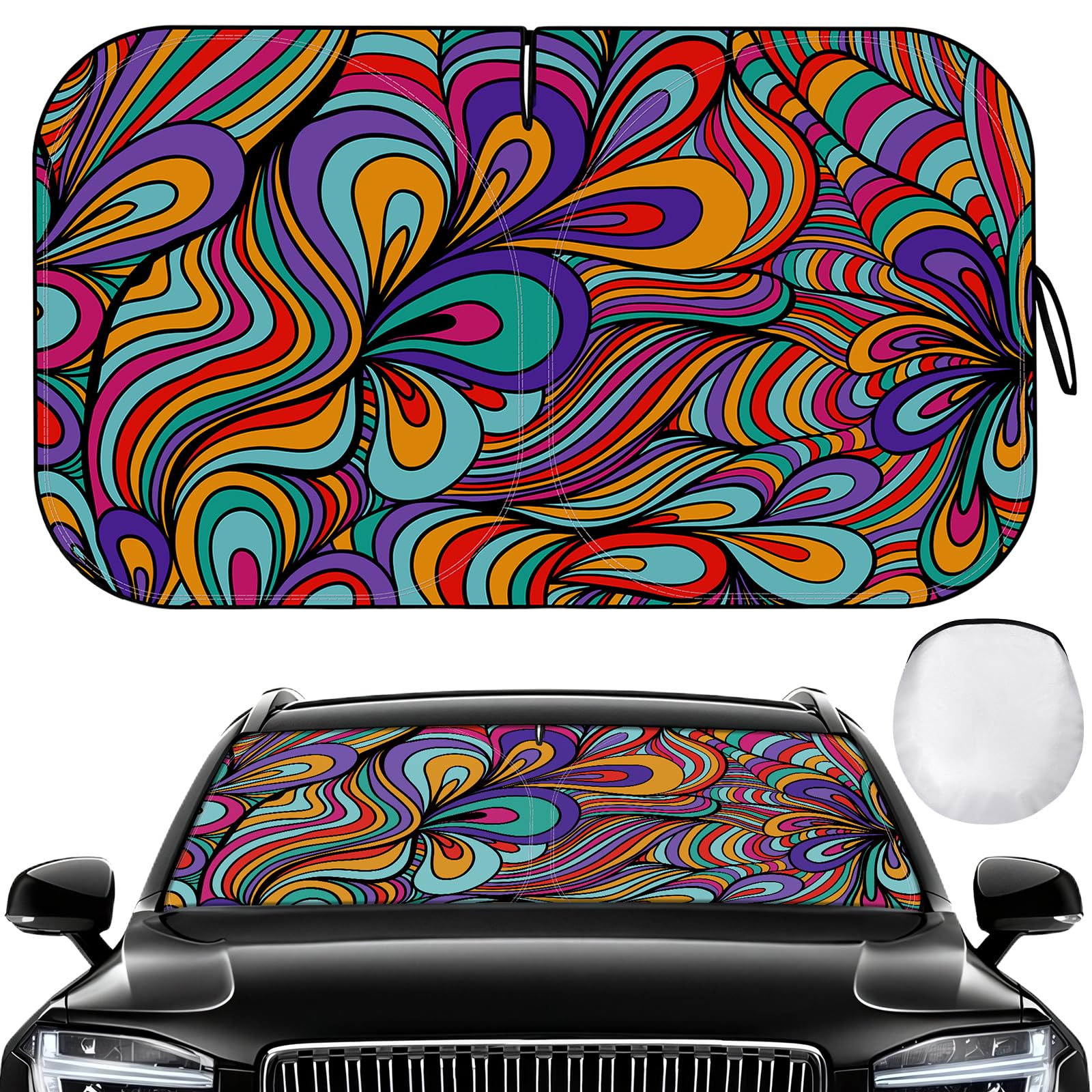 Windshield Sun Shade - Car Sun Shade Windshield, Reflector Sunshade Offers Ultimate Sun Protection For Hatchback, Truck, Suv, Mp