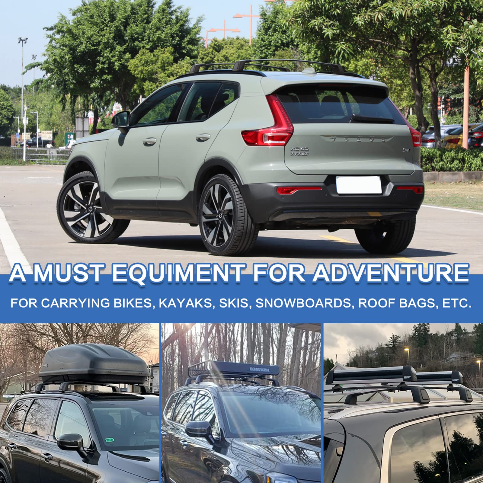 Snailfly Upgraded Roof Rack Cross Bars Fit For Volvo Xc40 2018-2025 Lockable Quiet Crossbars Cargo Accessories