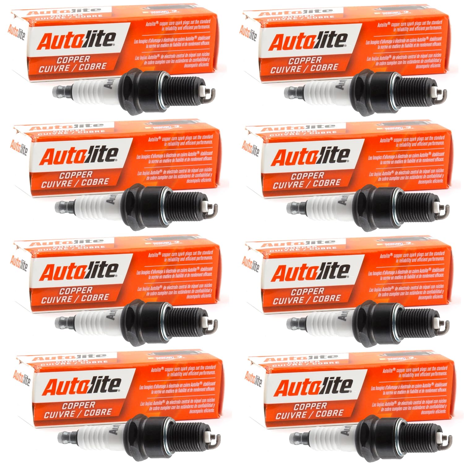 Autolite (8 Pack Genuine Small Engine Copper Core Spark Plugs # 255-8Pk