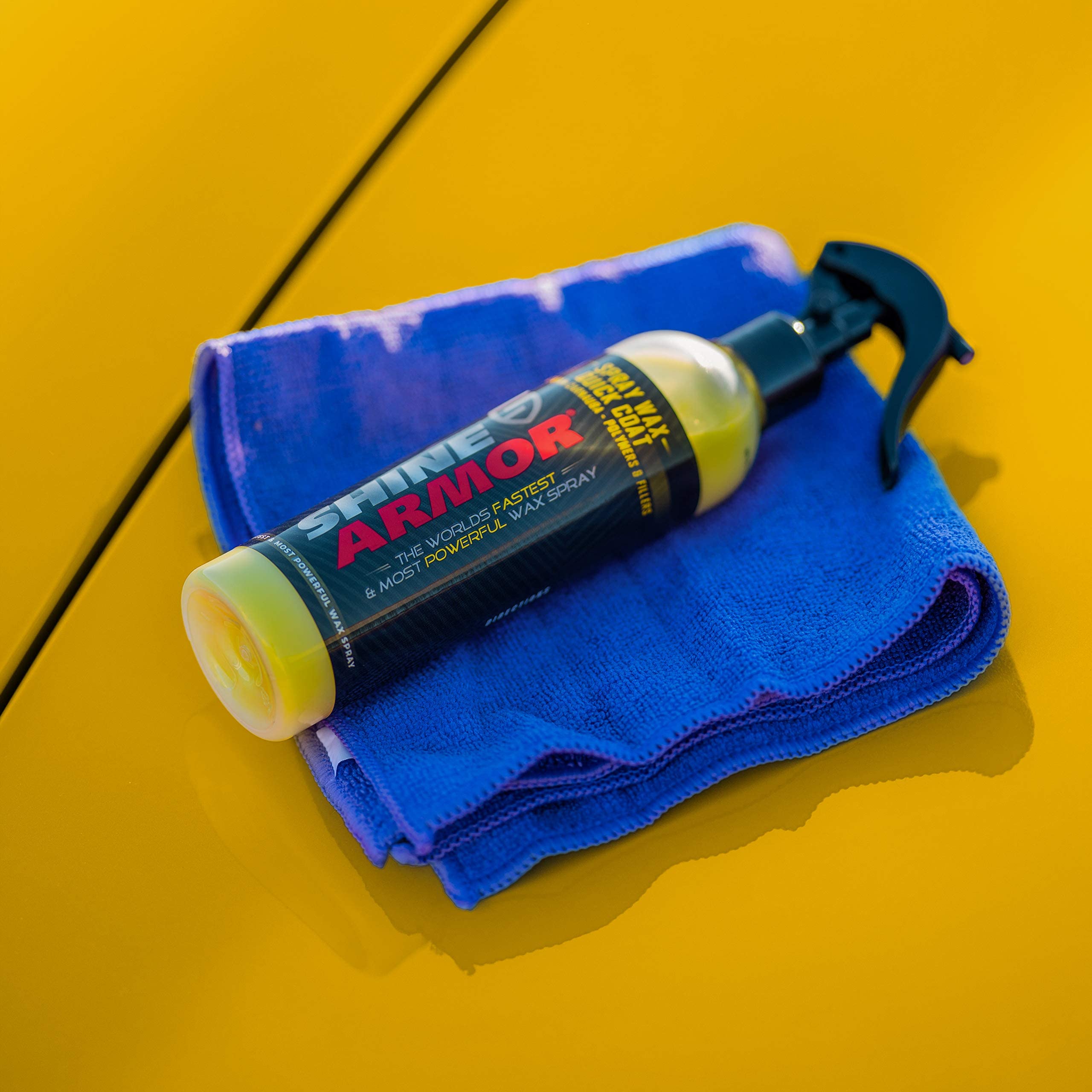 SHINE ARMOR Car Spray Wax - 8 Fl Oz Carnauba Liquid Wax for Instant Gloss & Protection - Premium Multi-Surface Polish for All Vehicles