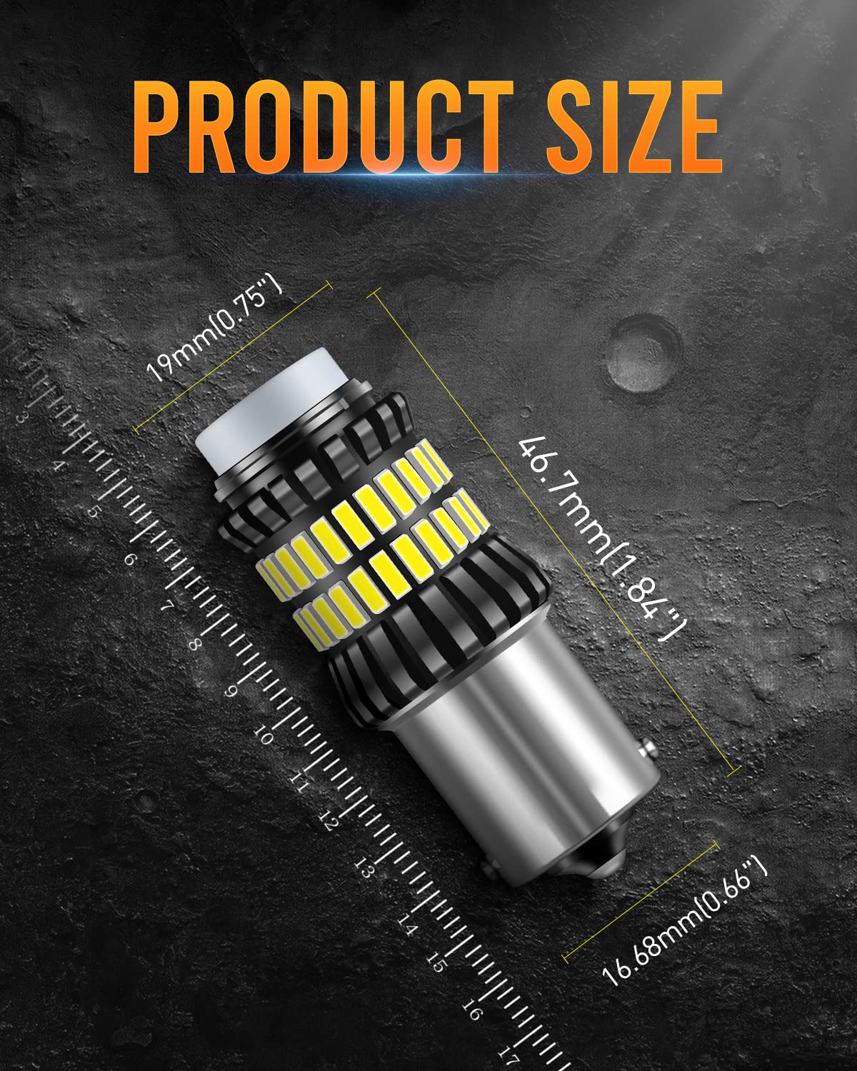 Luyed Newest 1156 Led Bulb, Led Reverse Lights 300% Brighter Xenon White 1340 Lumens Super Bright,Ba15S 1003 1141 P21W 7506 Led