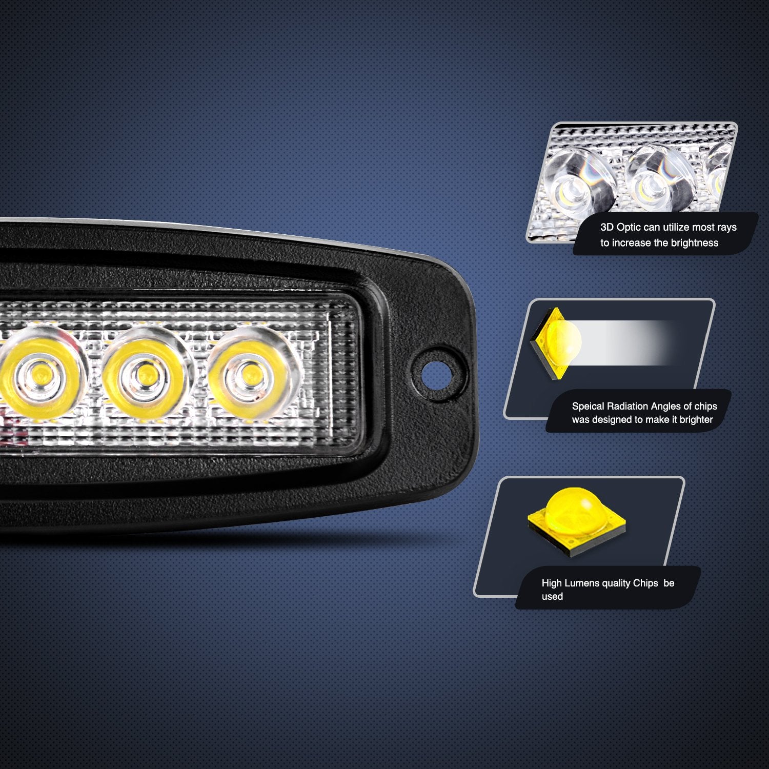 Nilight Led Pods Flush Mount 2Pcs 18W 7.3Inch Spot Offroad Fog Light Bar Waterproof Lighting For Tractor Boat Suv Atv Utv 4Wd Ca