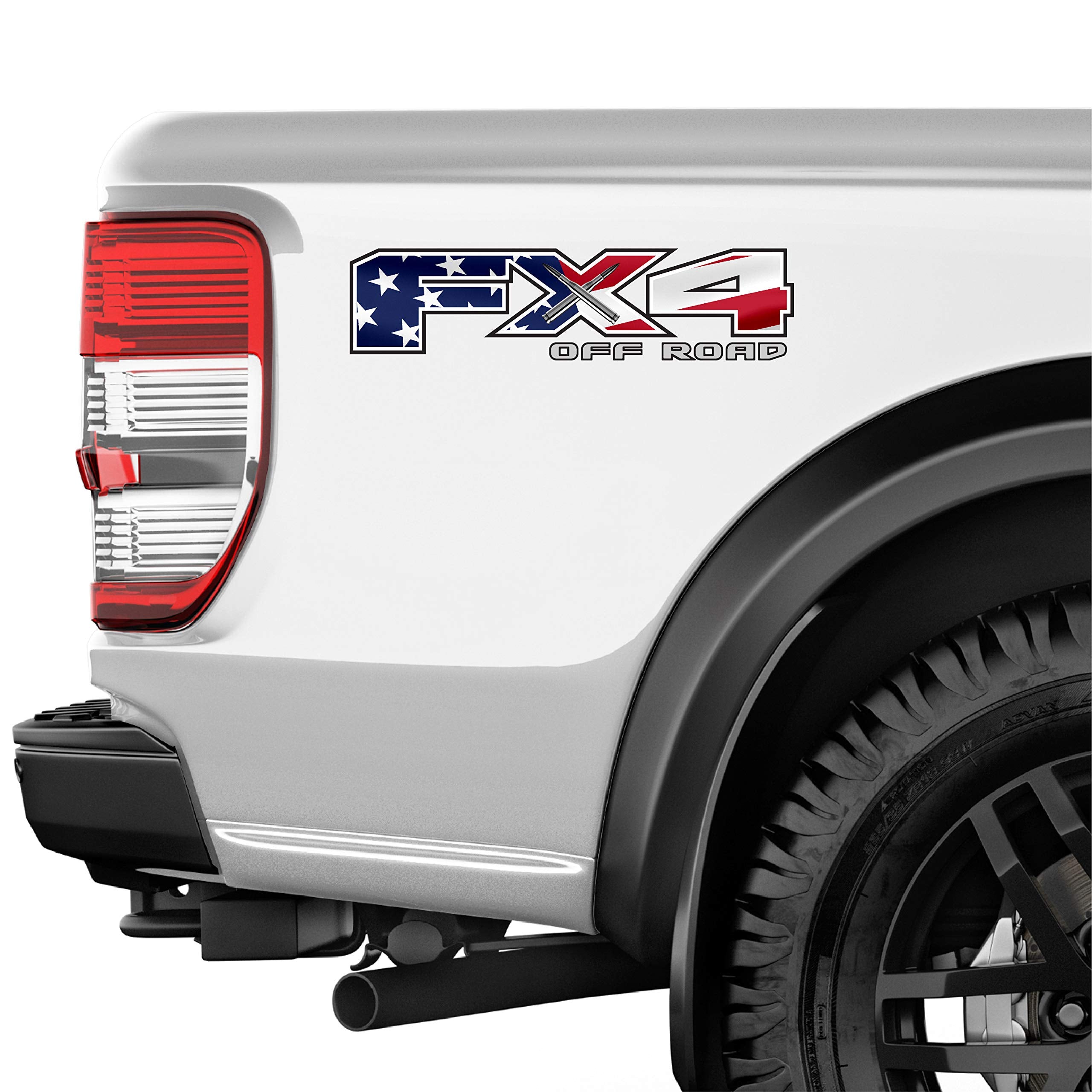 Fx4 Off Road Decal Usa Black Flag Replacement Sticker F 150 Bedside Emblem For 4X4 Truck Super Duty (Fx4 Off Road Decal Usa Flag