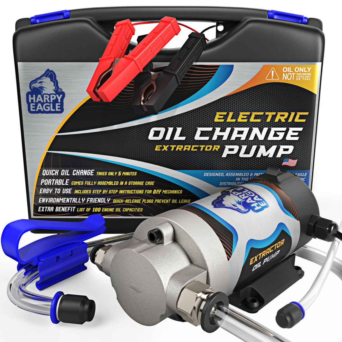 Harpy Eagle Electric Oil Change Extractor Pump 12/24V 100W, Oil ?hange Fluid Extractor Suction Transfer Pump Portable for Automo