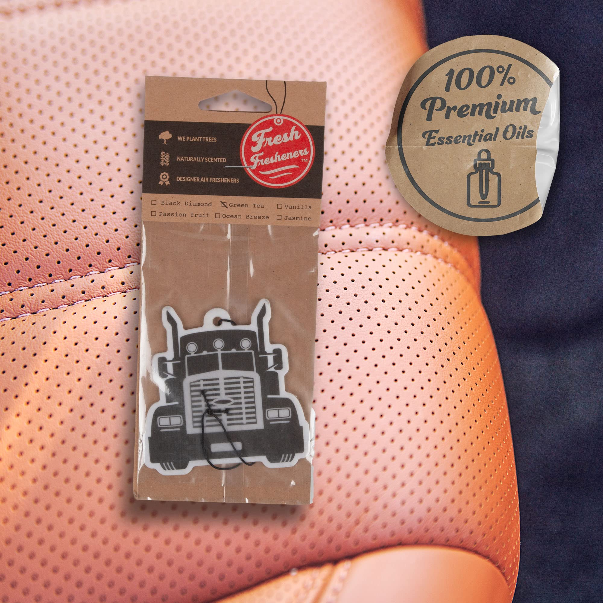 Semi Truck - Car Air Freshener Scented With Essential Oils (3 Pack)