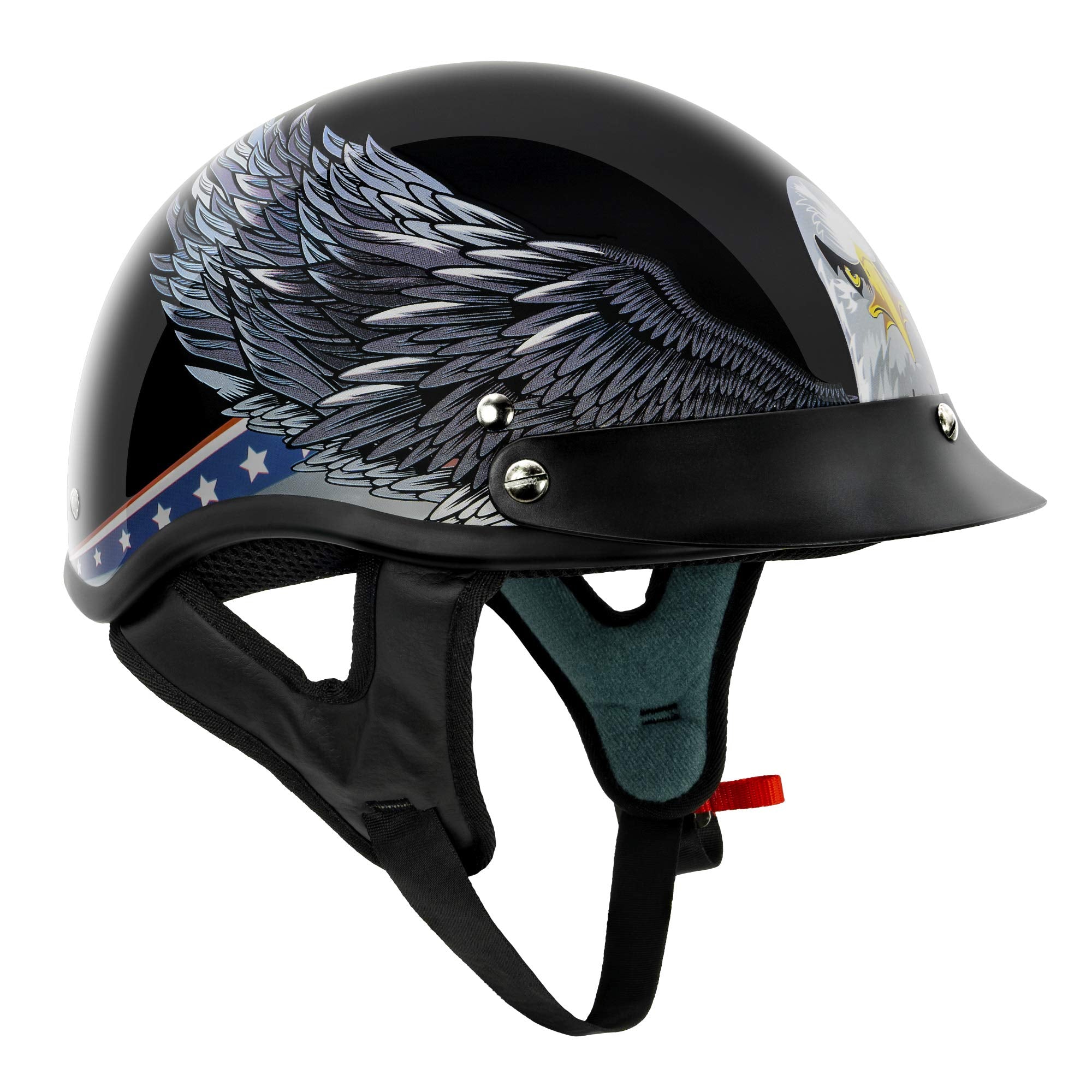 Vcan Cruiser New Patriotic Eagle Usa Graphics Motorcycle Half Helmet