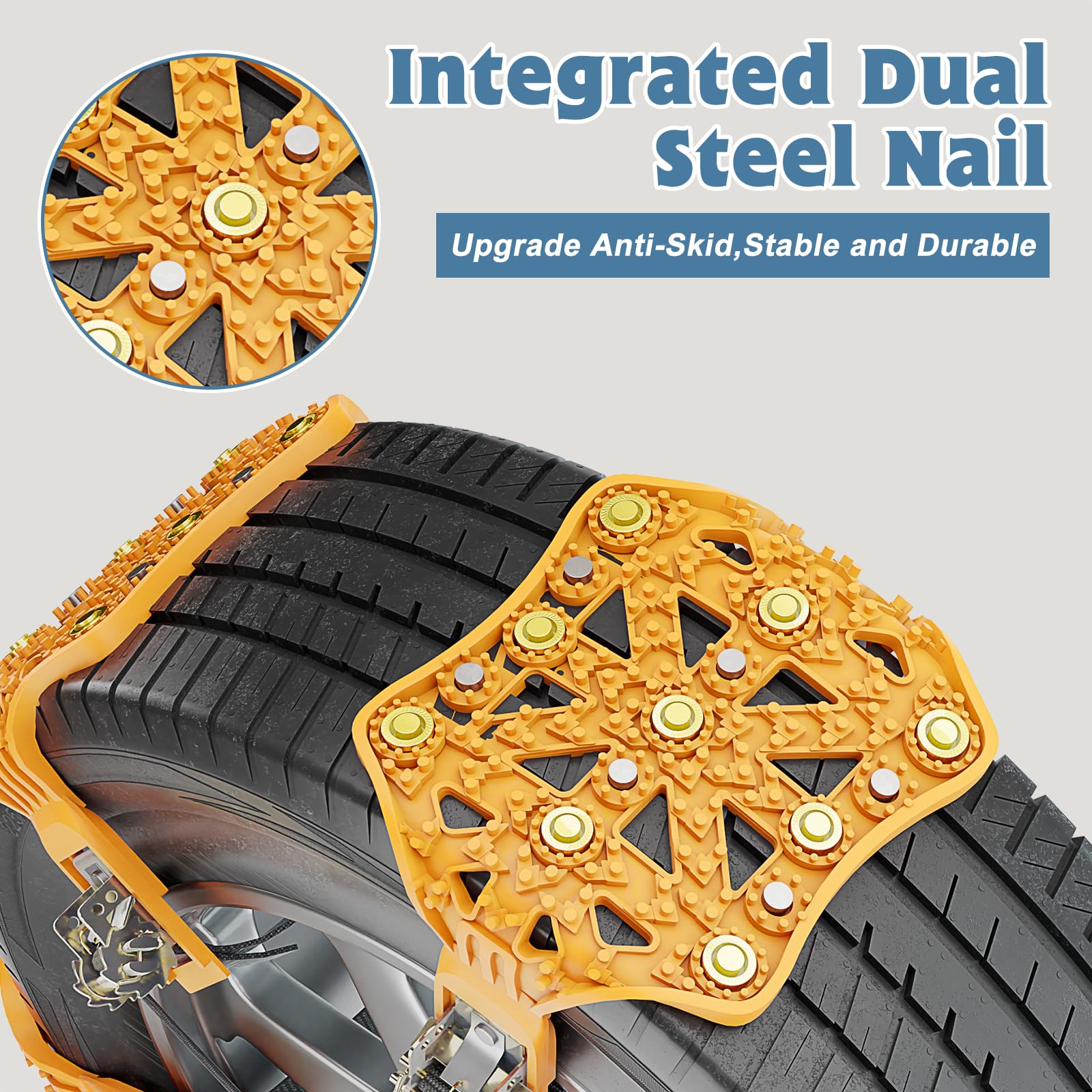 Tpu Snow Chains For Cars, Antislip Wheel Chains For Winter Car Security, 10 Packs For 215Mm-285Mm Tires