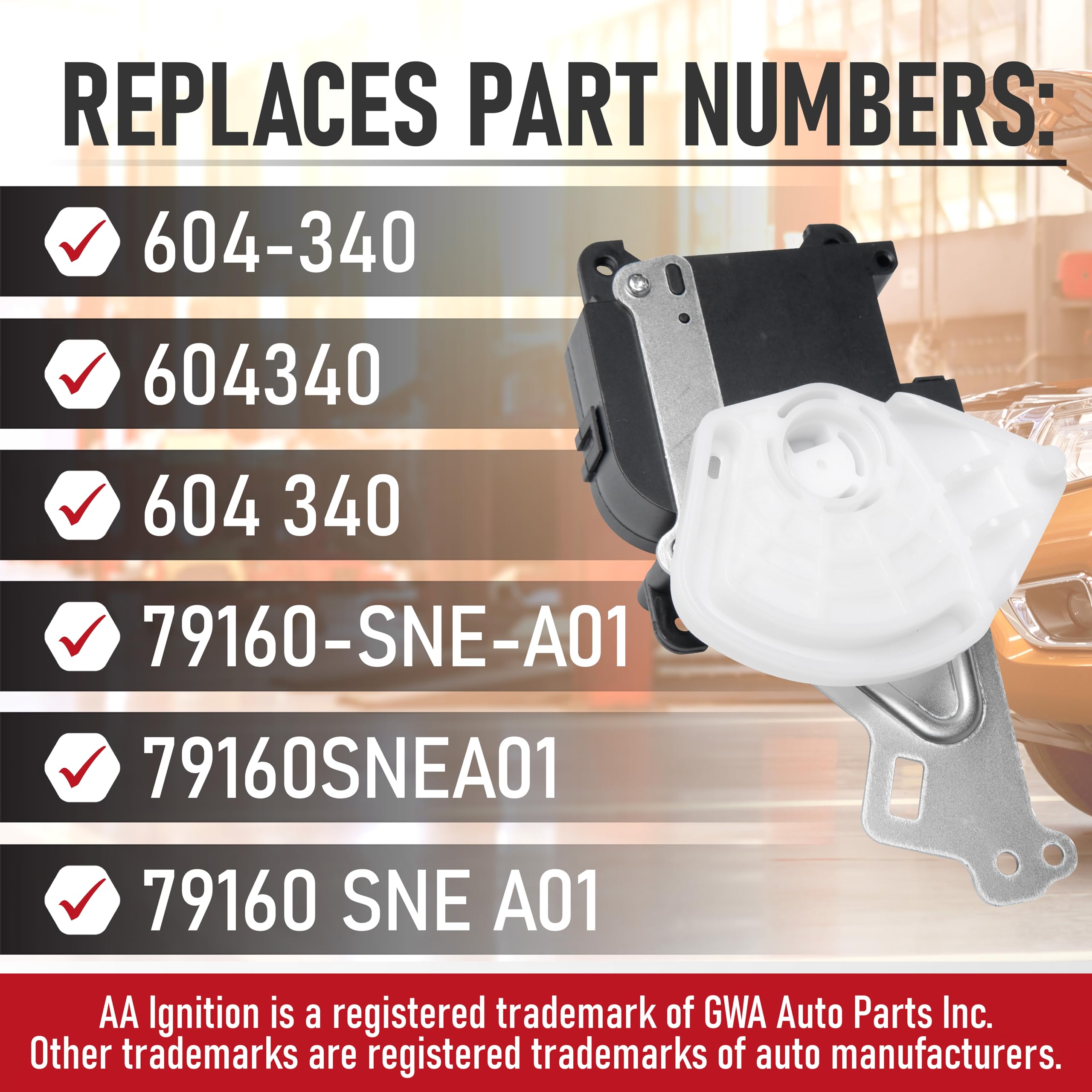 Hvac Air Blend Door Actuator Heater Replacement By Aa Ignition - Compatible With Honda Vehicles - 2007-2011 Cr-V - Replaces 604-