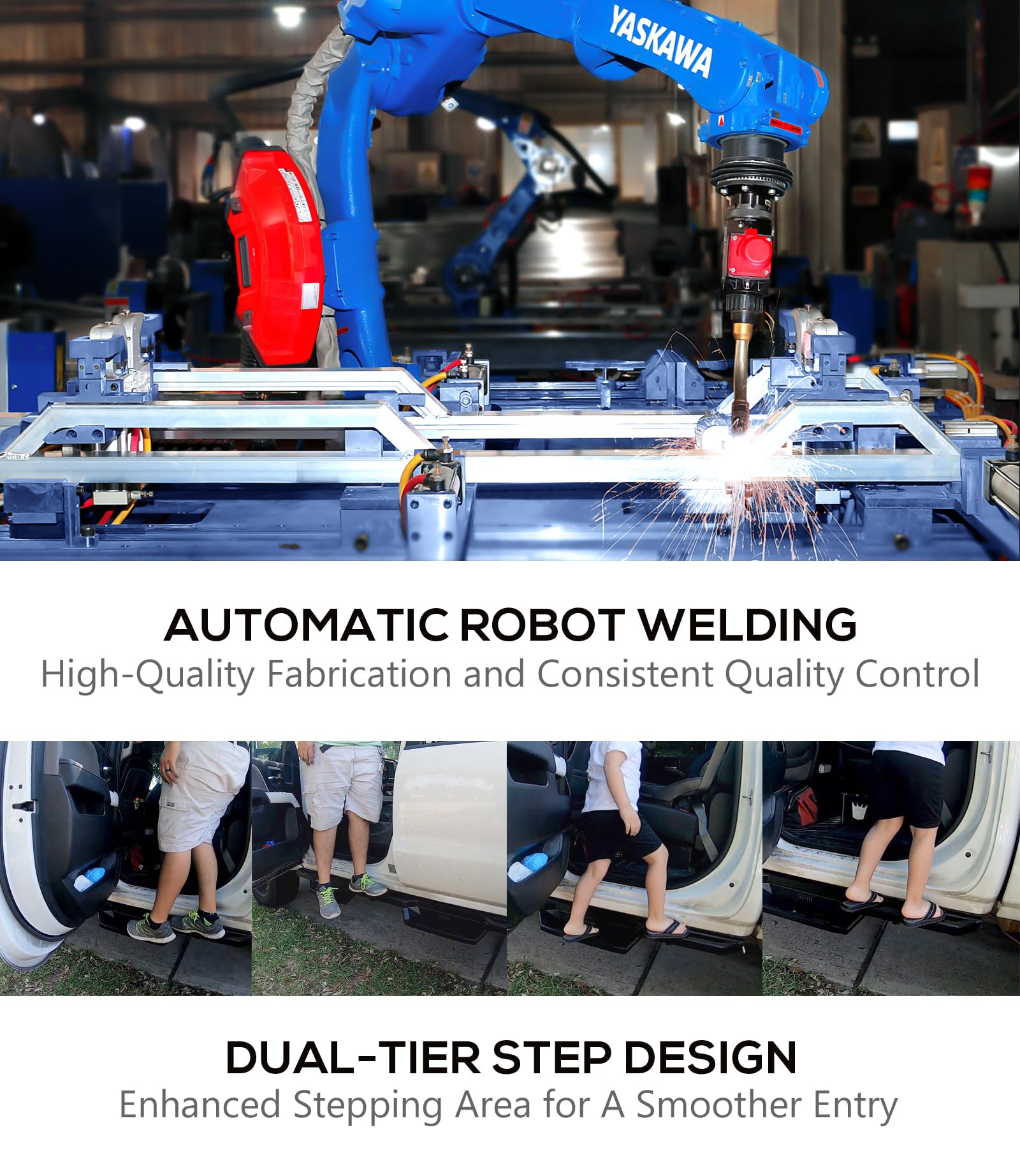 Aps Stainless Steel Pocket Steps Running Boards Side Bars Compatible With Ram 1500 2009-2018 Crew Cab & Ram 2500 3500 2010-2024