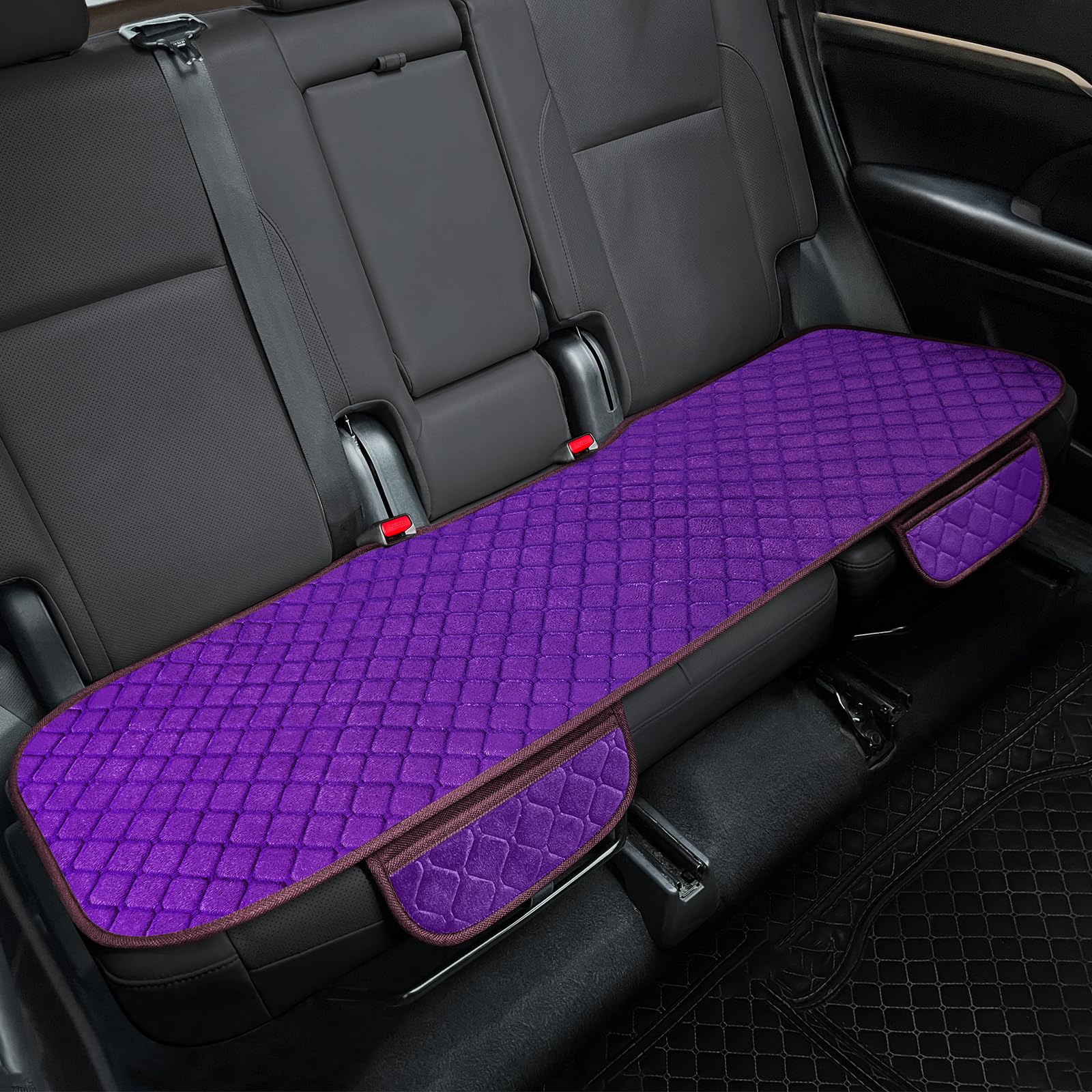 Surpassme Comfortable Car Seat Covers Universal Back/Brench Seat Coves For Car Accessories With Storage Pockets, Padded Car Inte