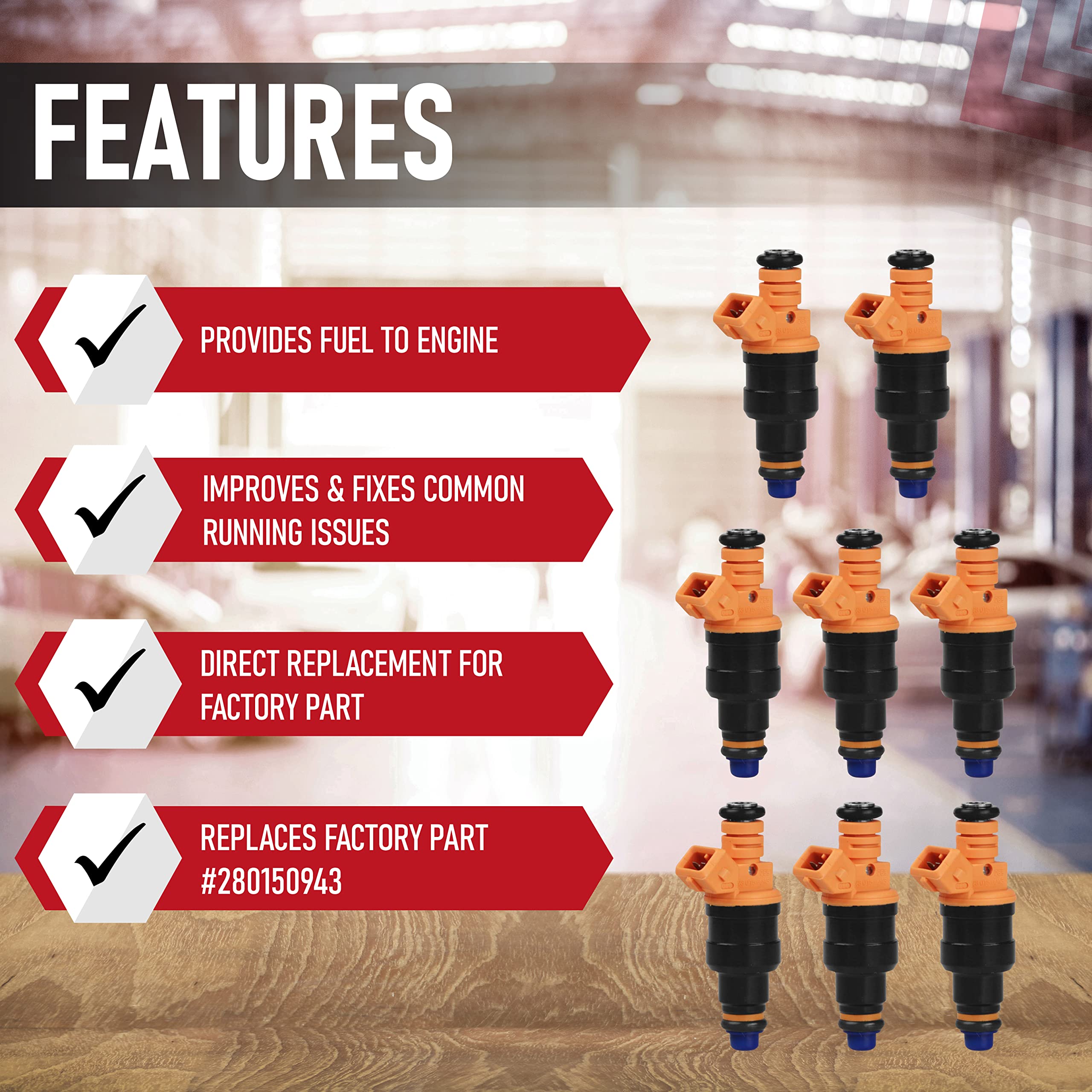 Fuel Injector Set Of 8 - Replaces Part 280150943, 0280150939, 0280150909 - Compatible With Ford, Lincoln, Mercury Vehicles - E25