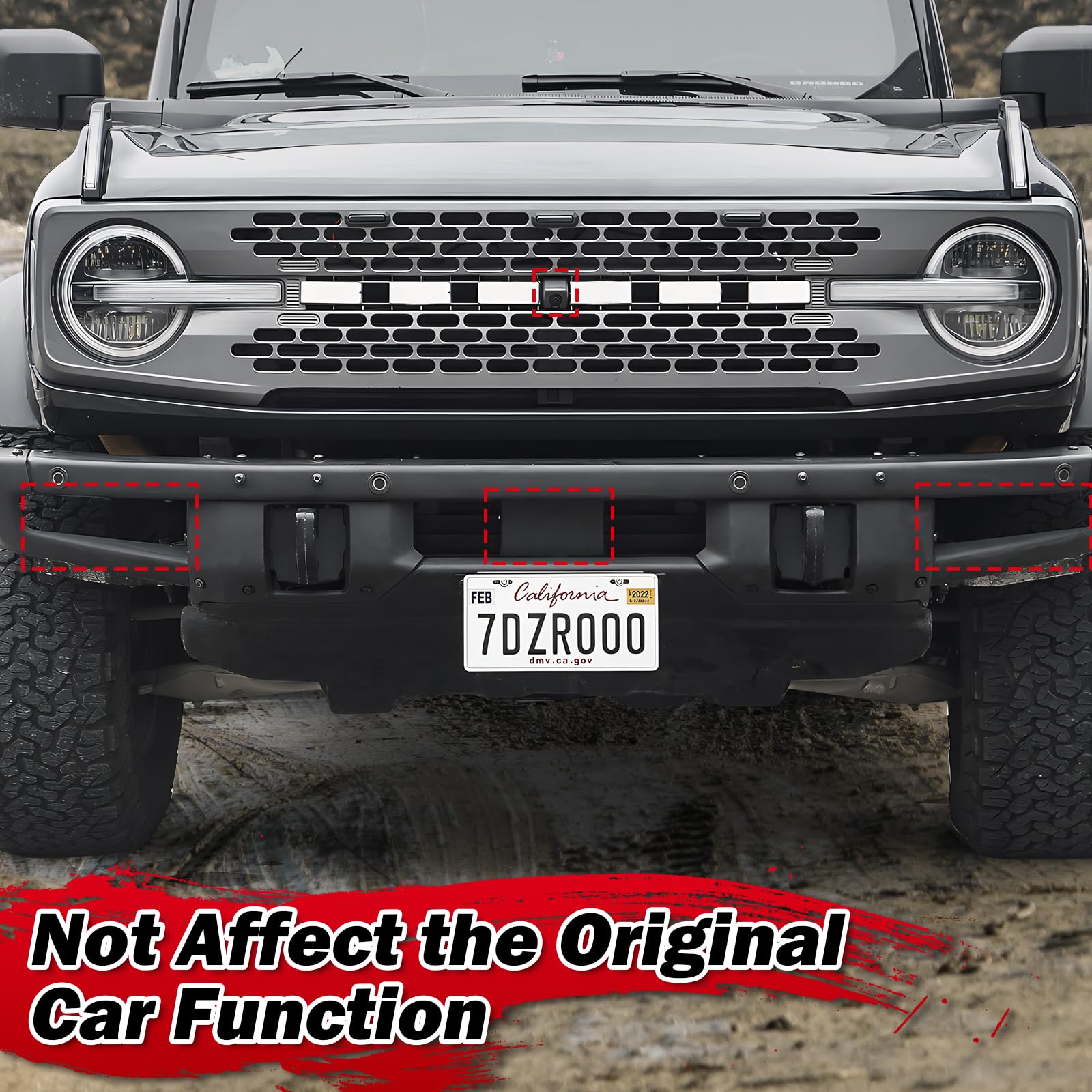 Mabett License Plate Bracket For Ford Bronco 2024 2023 2022 2021 2/4-Door, Iron License Plate Frame For Heavy-Duty Modular Bumpe