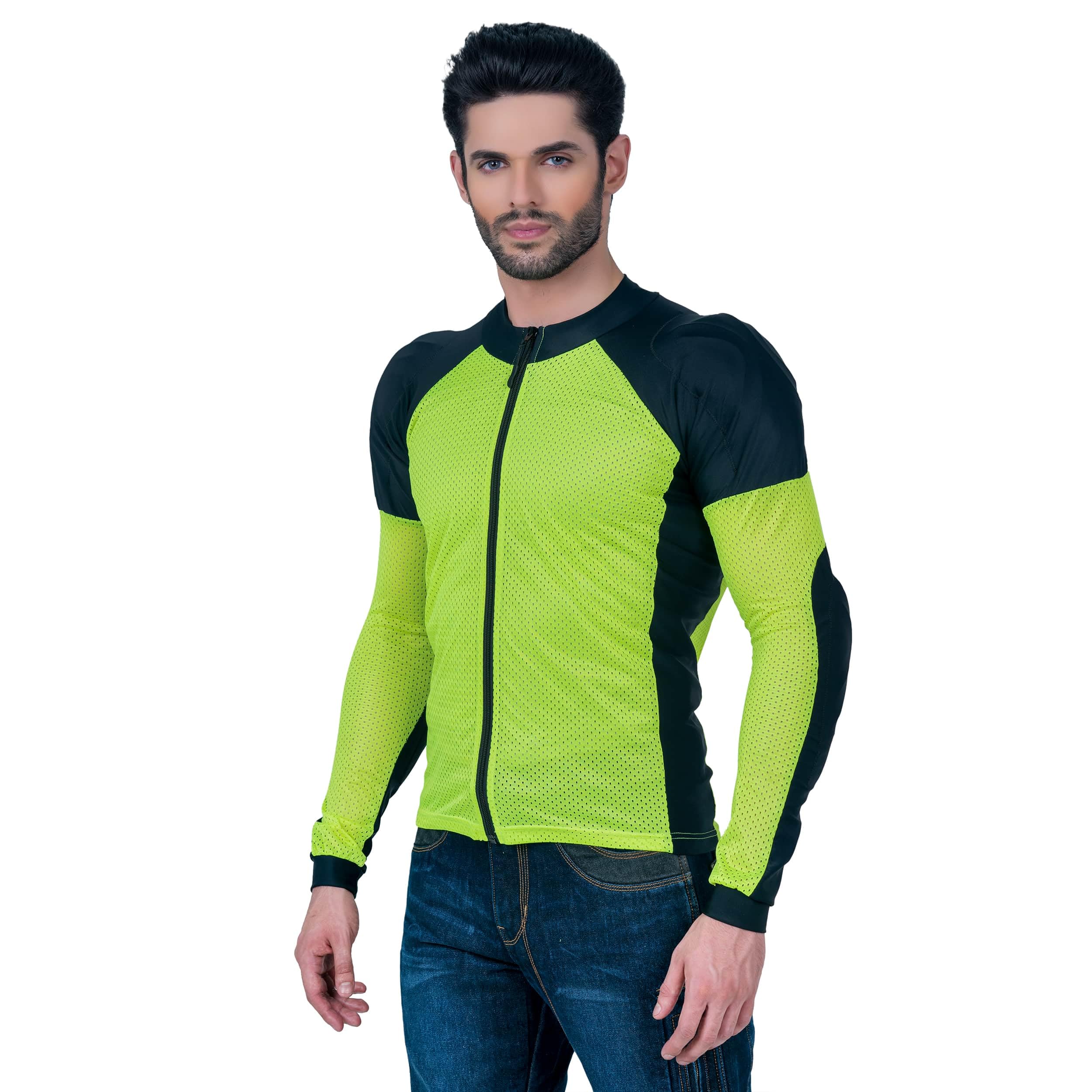 WICKED STOCK Motorcycle Armor Mesh Shirt - Men's & Women's Summer Motorcycle Shirt - CE Level 2 (Yellow, Medium)