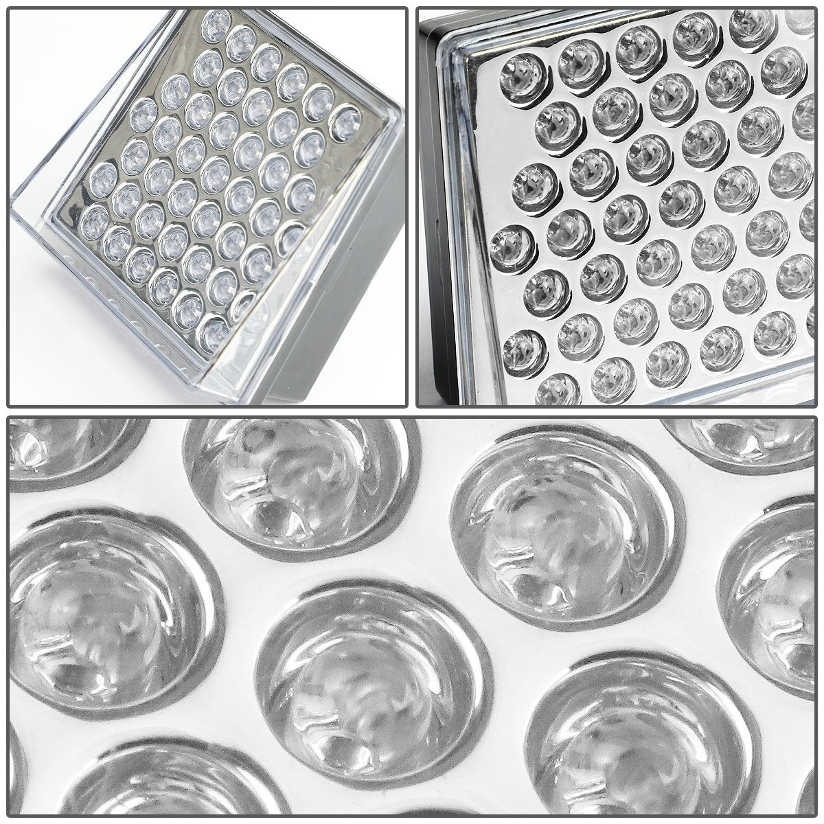 Auto Dynasty 80Mm W X 70Mm H Universal Square 43 Bright Red Led Rear Tail Third 3Rd Brake Lights