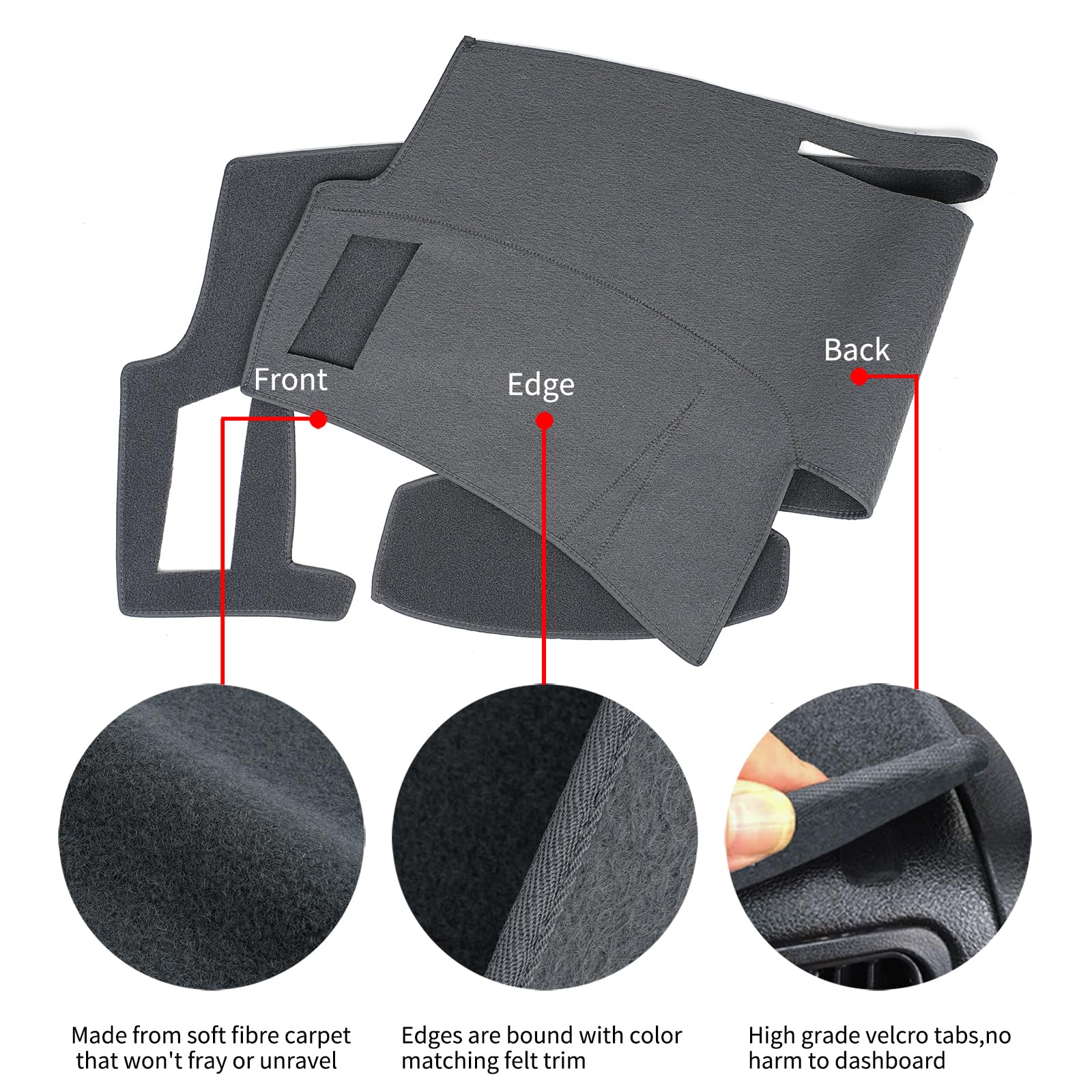 puxhig Dash Cover Custom Fit for Infiniti FX35 FX45 2003 2004 2005 2006 2007 2008,Dashboard Cover Mat Pad (Dark Gray)