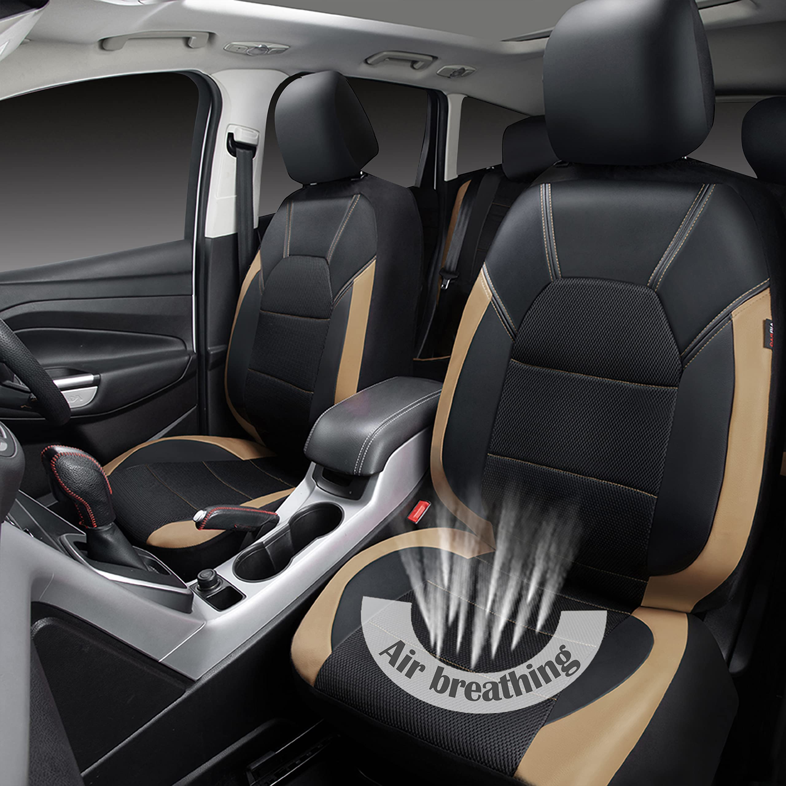 CAR PASS Leather seat Covers,Automotive Universal Sport car seat Cover Super 5mm Composite Sponge Inside,Airbag Compatible fits