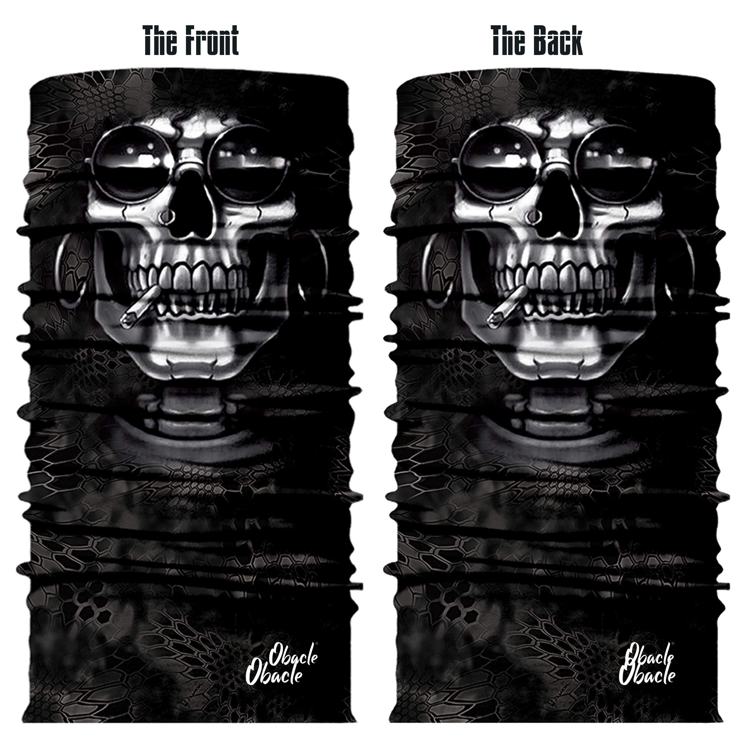 Obacle Skull Face Mask Half for Dust Wind UV Sun Protection Seamless 3D Tube Mask Bandana for Men Women Durable Thin Skeleton Ma