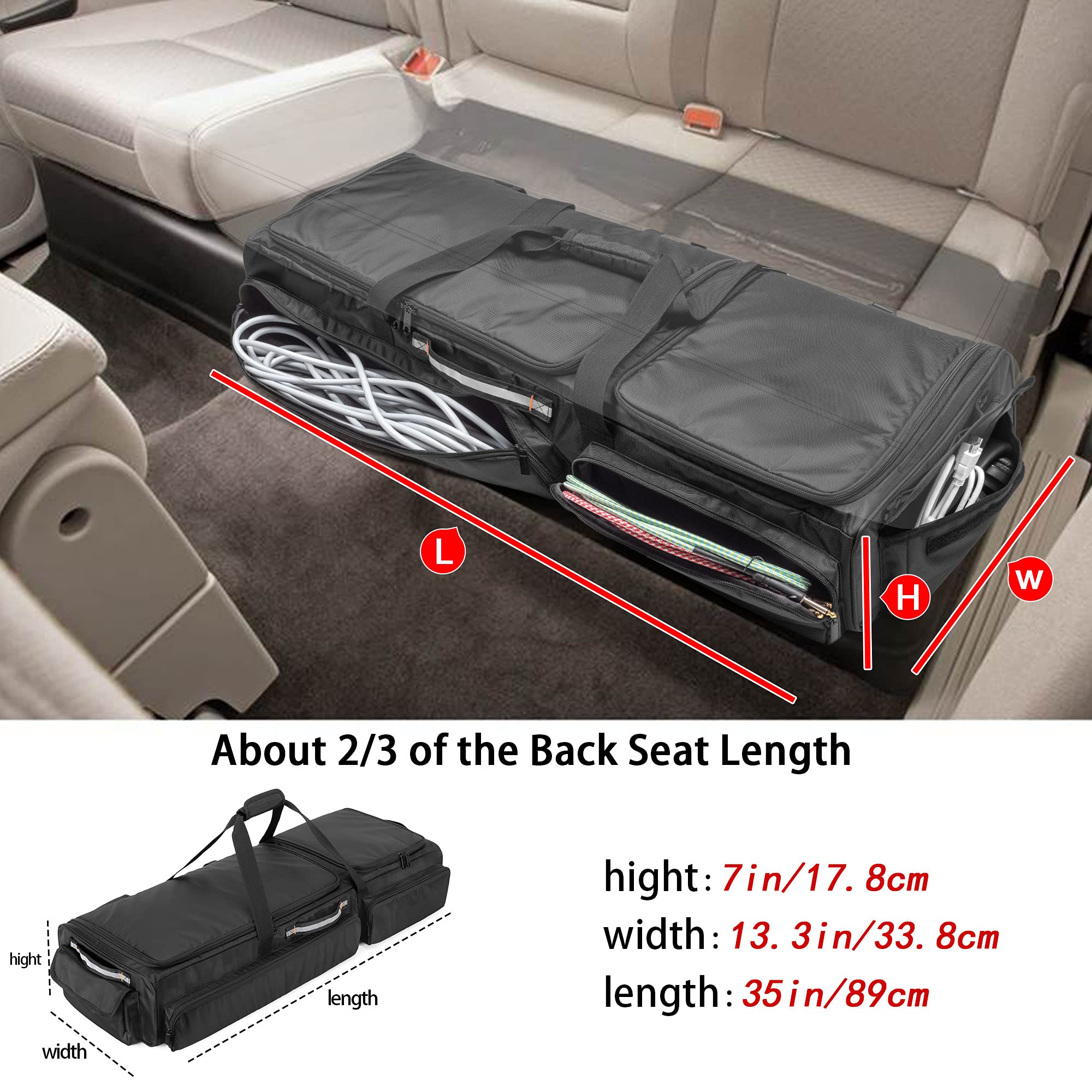 Samdew Under Seat Storage Bag Fit For Supercrew Cab & Crew Cab, Back Seat Double-Compartment Organizer For Truck, Practical Underseat Tool Box With Inner Dividers & Multiple Pockets (Patented Design)