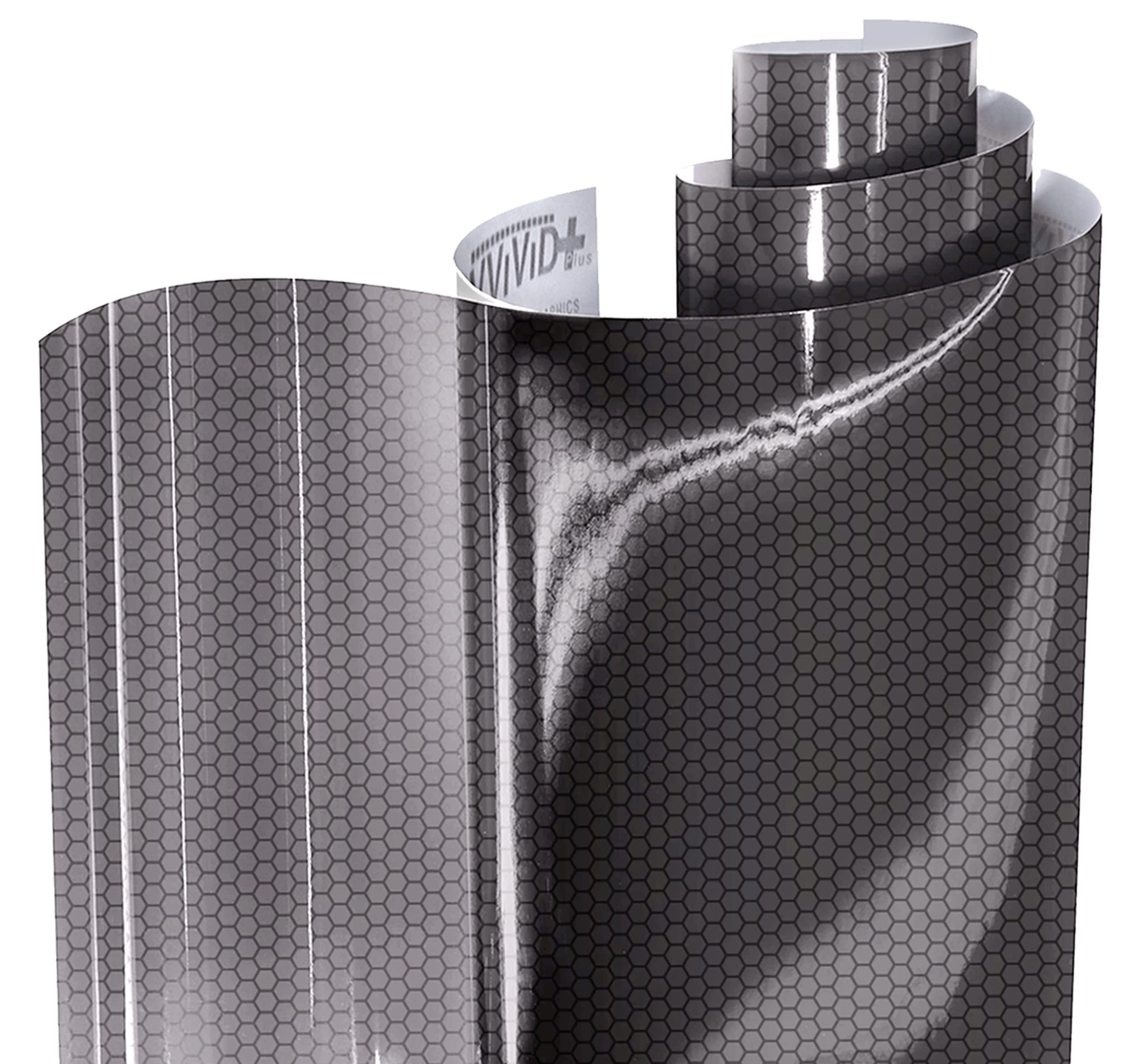 Vvivid Extra-Wide Headlight Taillight Vinyl Tint Wrap 16 Inch X 60 Inch Roll (Hex+ Light Smoke)