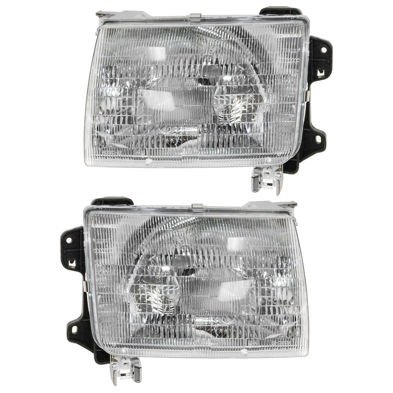 Trq Driver & Passenger Side Headlight Assembly Set Headlights Driver & Passenger Side Compatible With 1998-2000 Nissan Frontier