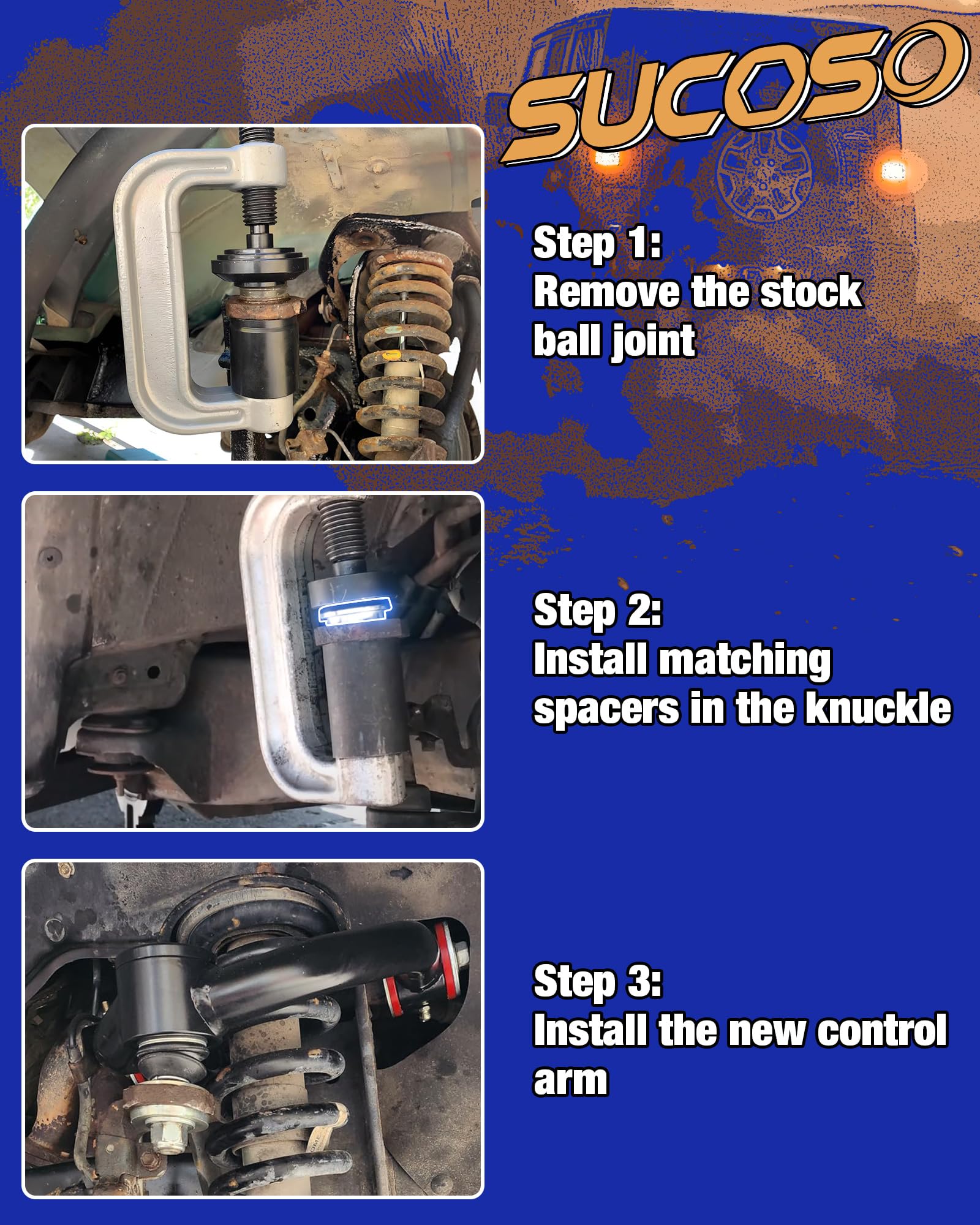 Front Upper Control Arms Fit 2000-2006 Toyota Tundra, 2Pcs 2-4'' Lift Suspension Kit Tubular Control Arm with Ball Joint for 200