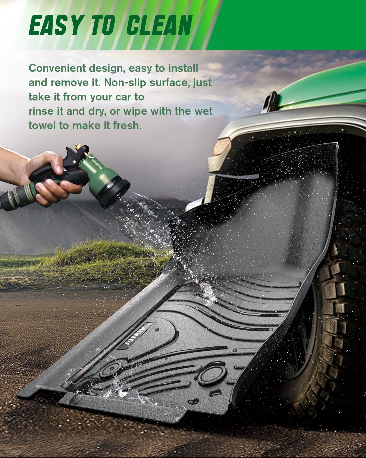 Viwik Floor Mats Compatible For 2014-2019 Highlander, Car Mats All Weather Protection Custom Floor Liners Full Set Include Front