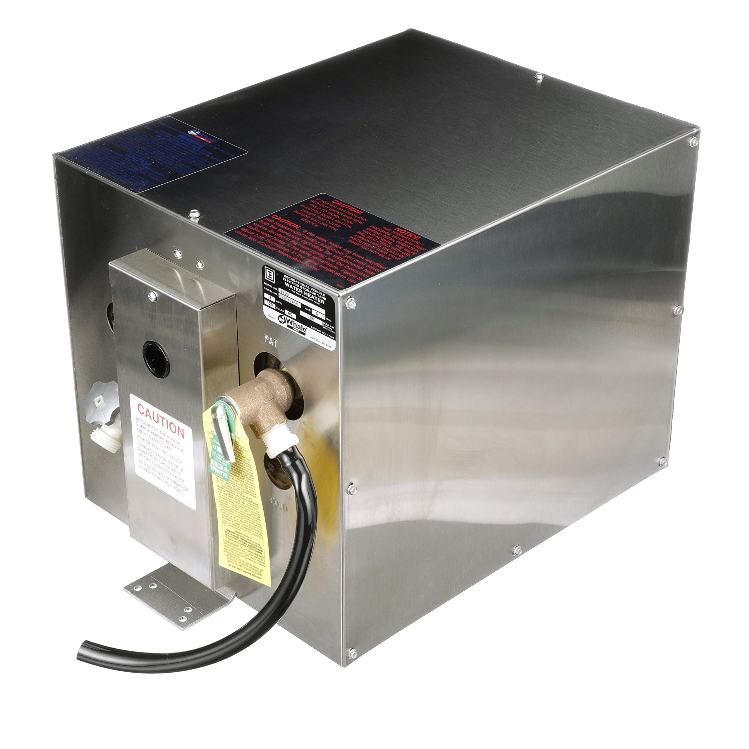 Whale S700 Water Heater, 6-Gallon Capacity, 120V, Rear Heat Exchanger, 13 Inches W X 19 Inches D X 13 Inches H