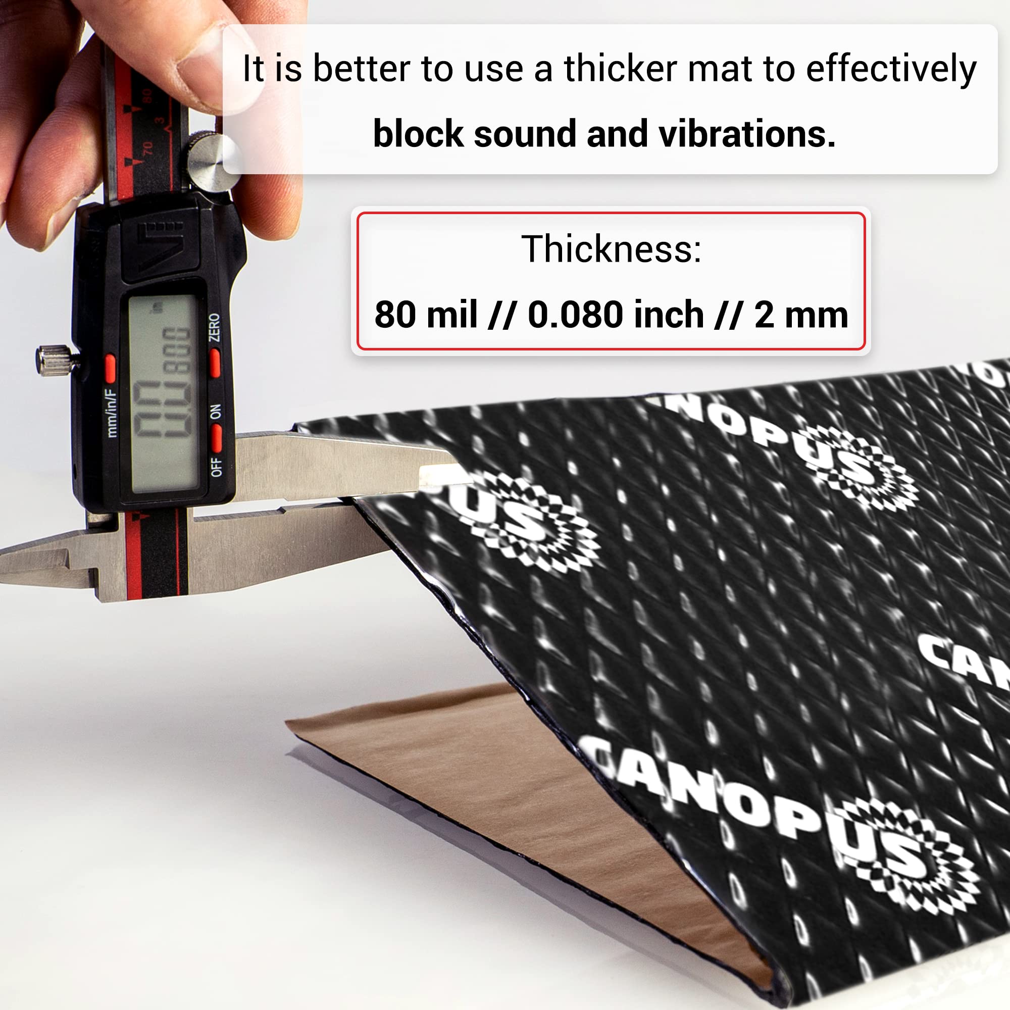 Canopus Car Sound Deadening Mat - 80 Mil, 10 Sqft, Butyl Sound Deadener For Trunk, Doors, Floor & Ceiling, Audio Dampening Mater