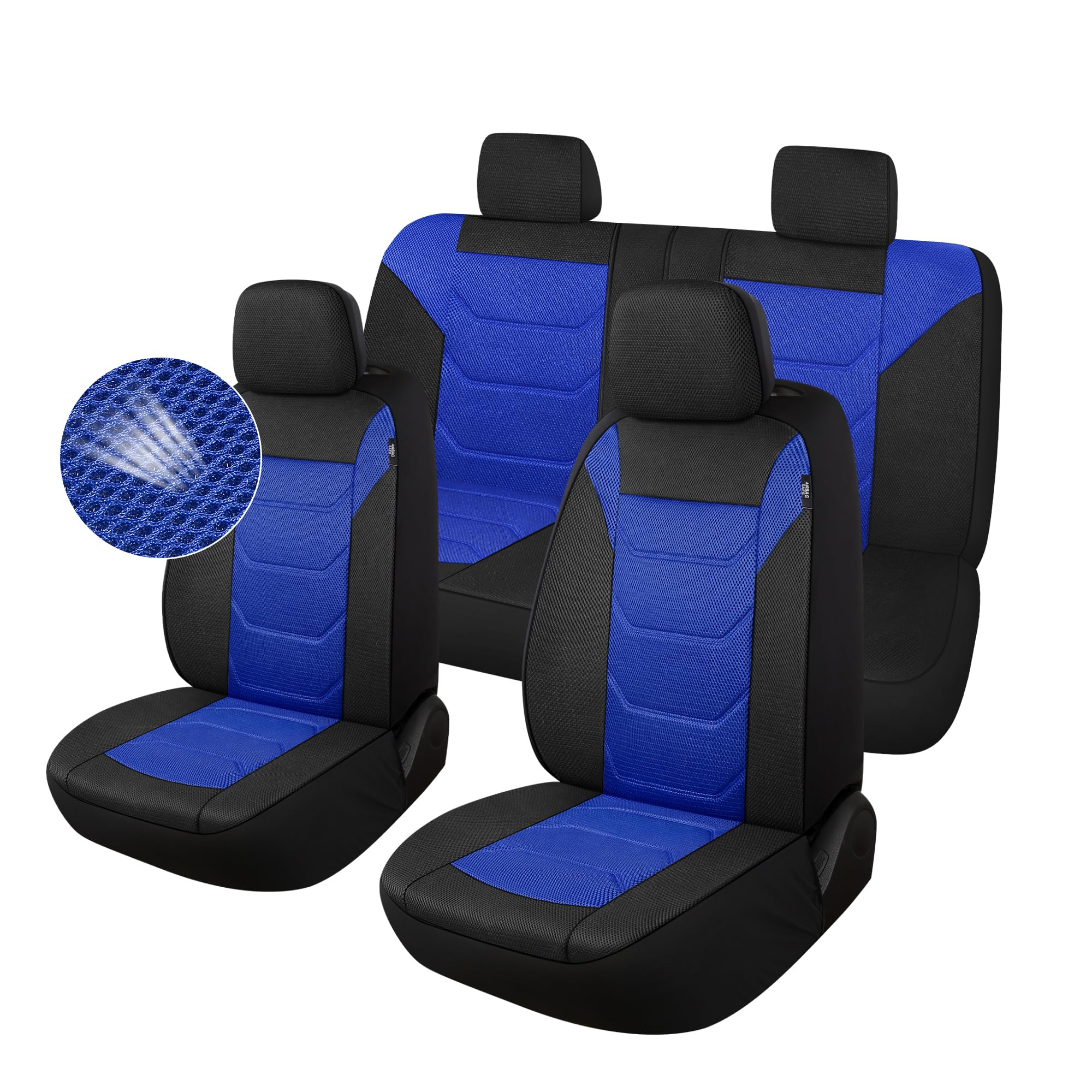 Pariiaotin 3D Air Mesh Car Seat Cover Full Set Washable and Breathable Premium Cloth Automotive Vehicle Seat Covers for Cars Int