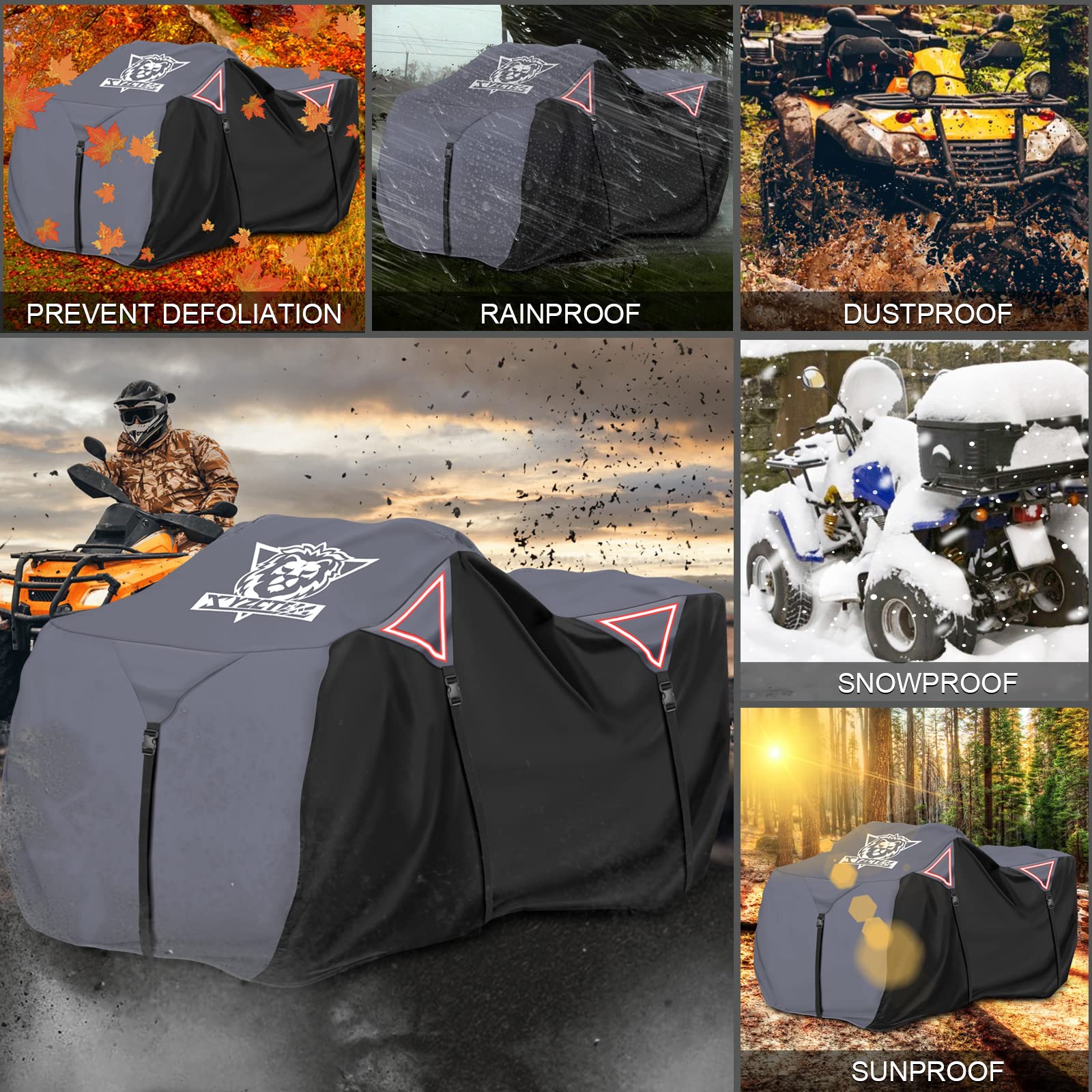 XYZCTEM Premium ATV Cover,Outdoor Protection Against Water, UV, Wind. Quad Cover for Can-am,Suzuki,Kawasaki, Honda, Yamaha, Pola