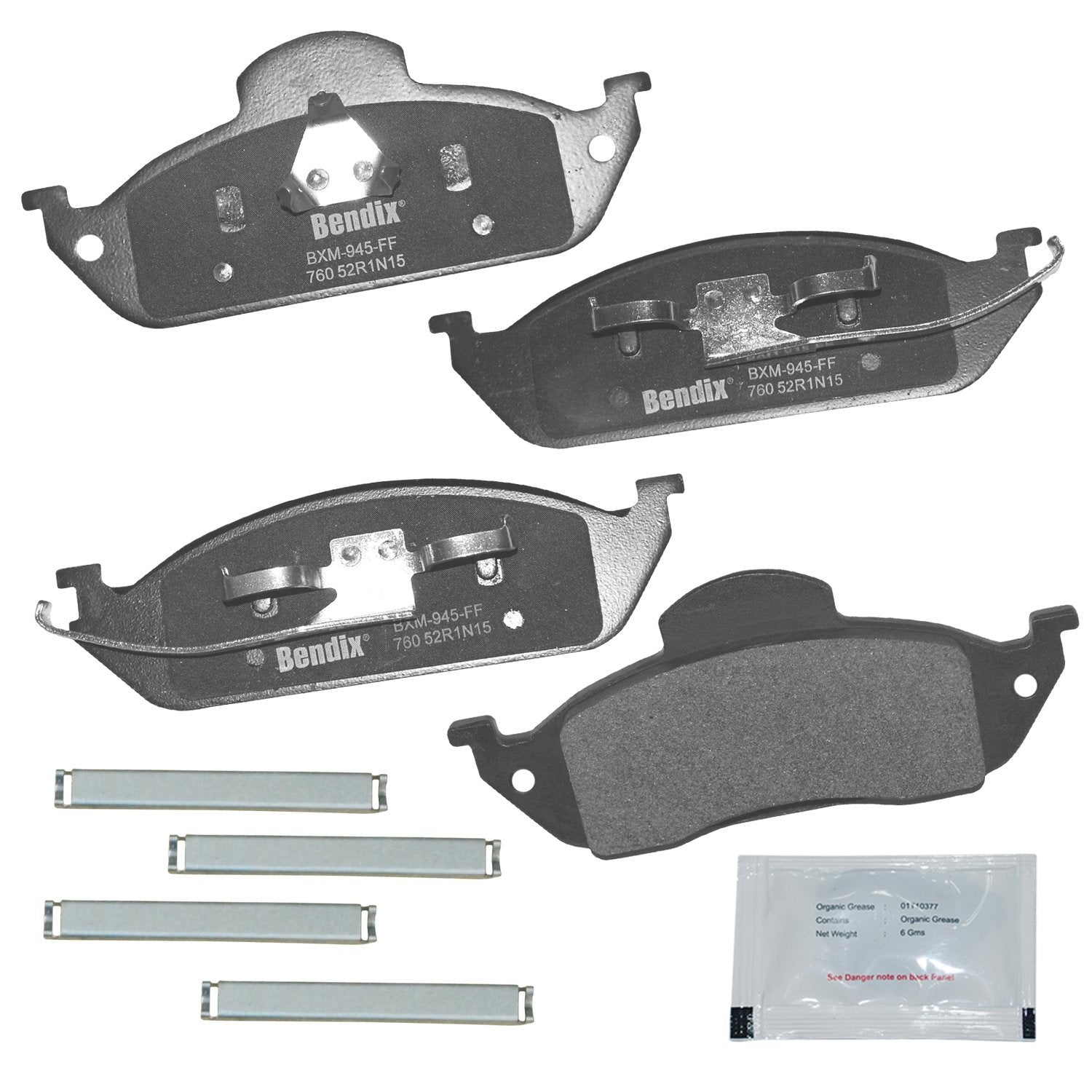 Bendix Priority1 Cfm760 Semi-Metallic Front Brake Pads For Mercedes-Benz Ml320 2003-1998, Ml350 2005-2003, Ml430 1999-1998