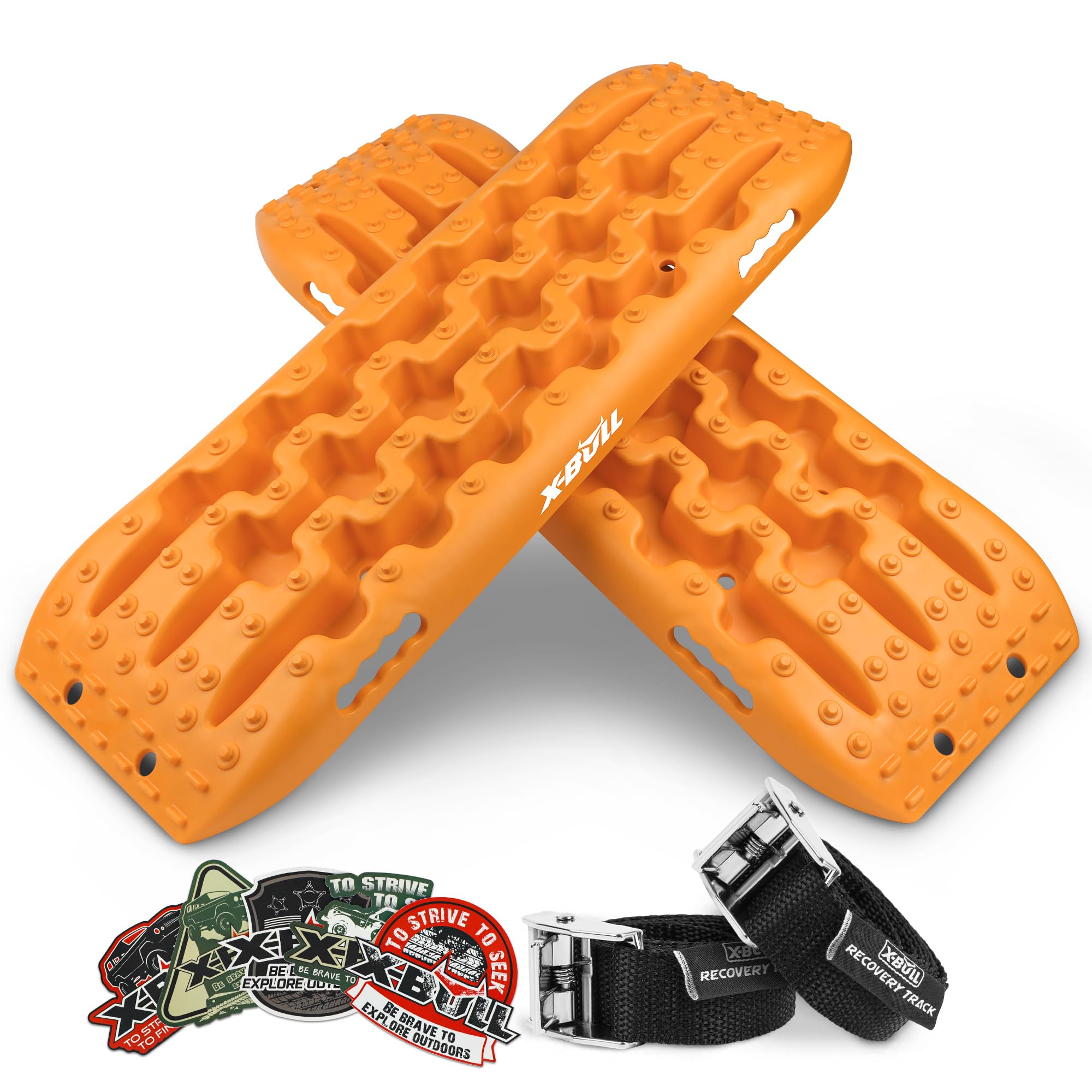 X-BULL New Recovery Traction Tracks Tire Ladder for Sand Snow Mud 4WD(Orange)