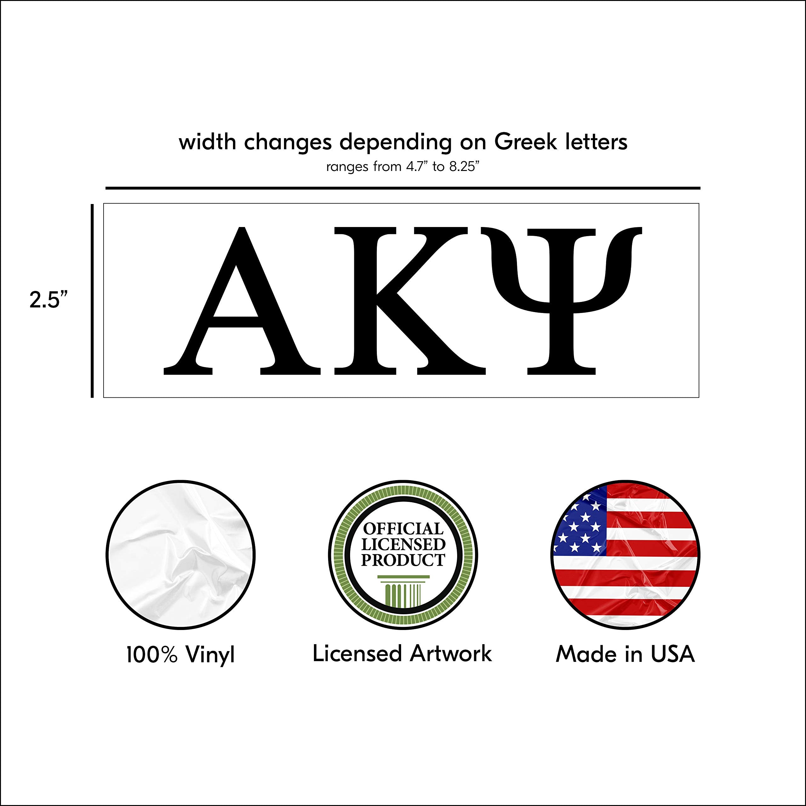 Pro-Graphx Alpha Kappa Psi Greek Sorority Sticker Decal, 2.5 Inches Tall, Black