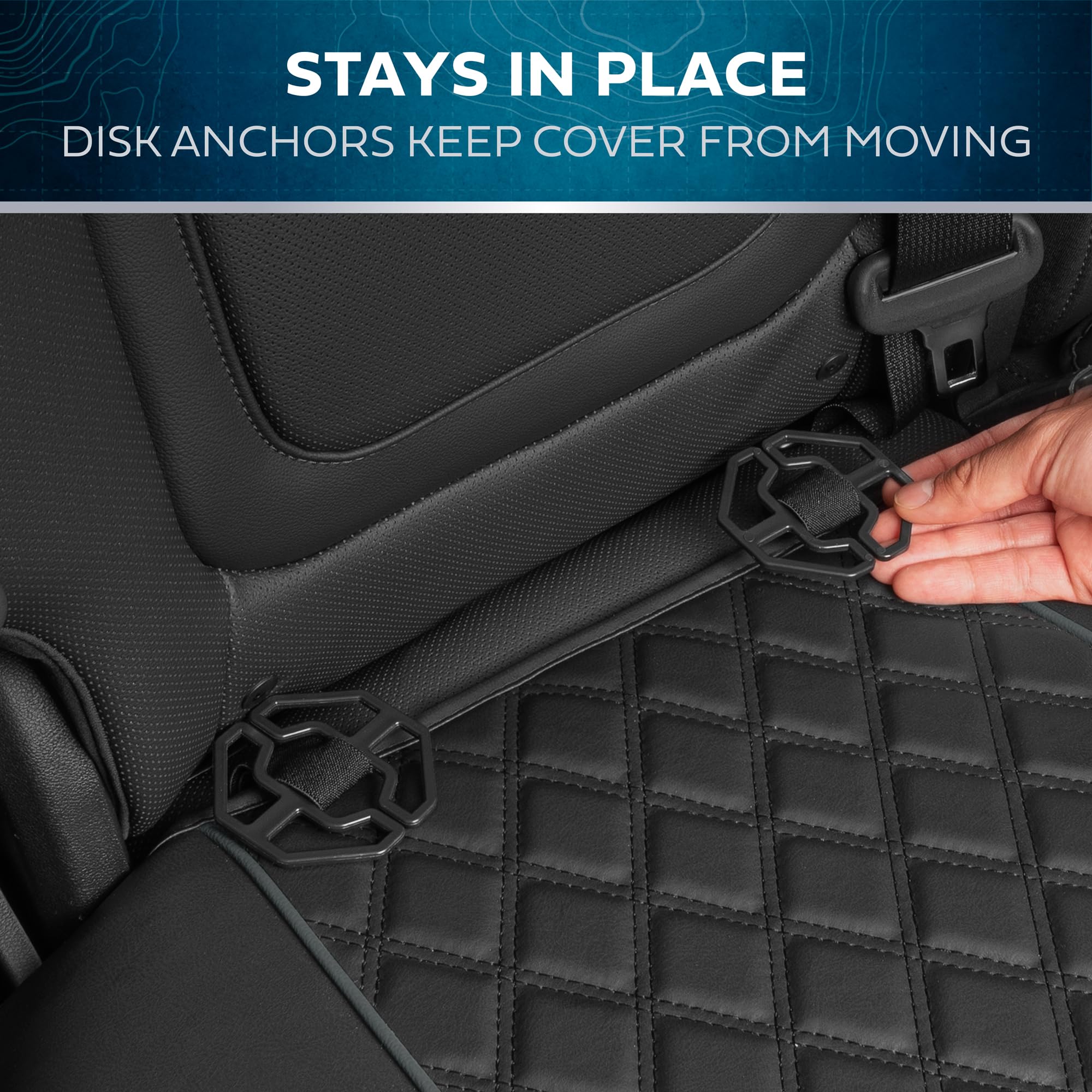 MotorBox Prestige Premium Seat Covers - Semi-Custom Fit Black/Gray Car Seat Covers for Rear Bench Automotive Interior Cover for