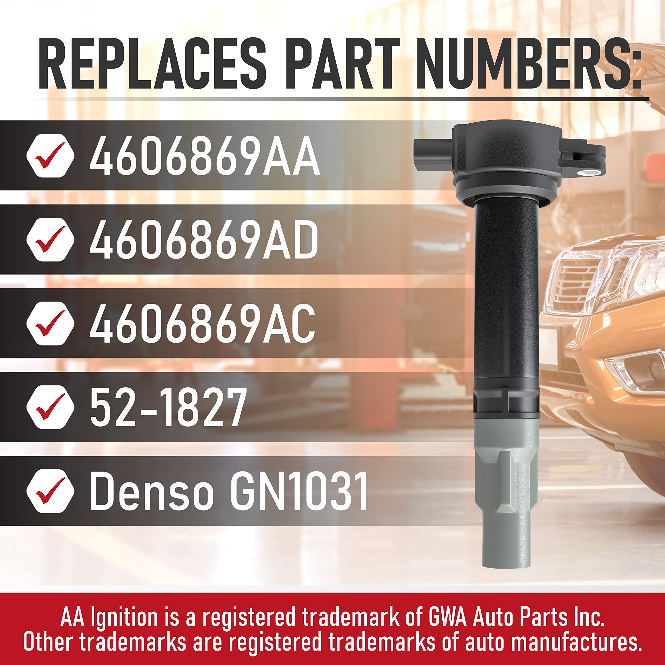 Ignition Coil Pack - Compatible With Dodge & Chrysler Vehicles - V6 2.5L, 2.7L, 3.5L - Replaces 4606869Aa - Fits Magnum, Charger