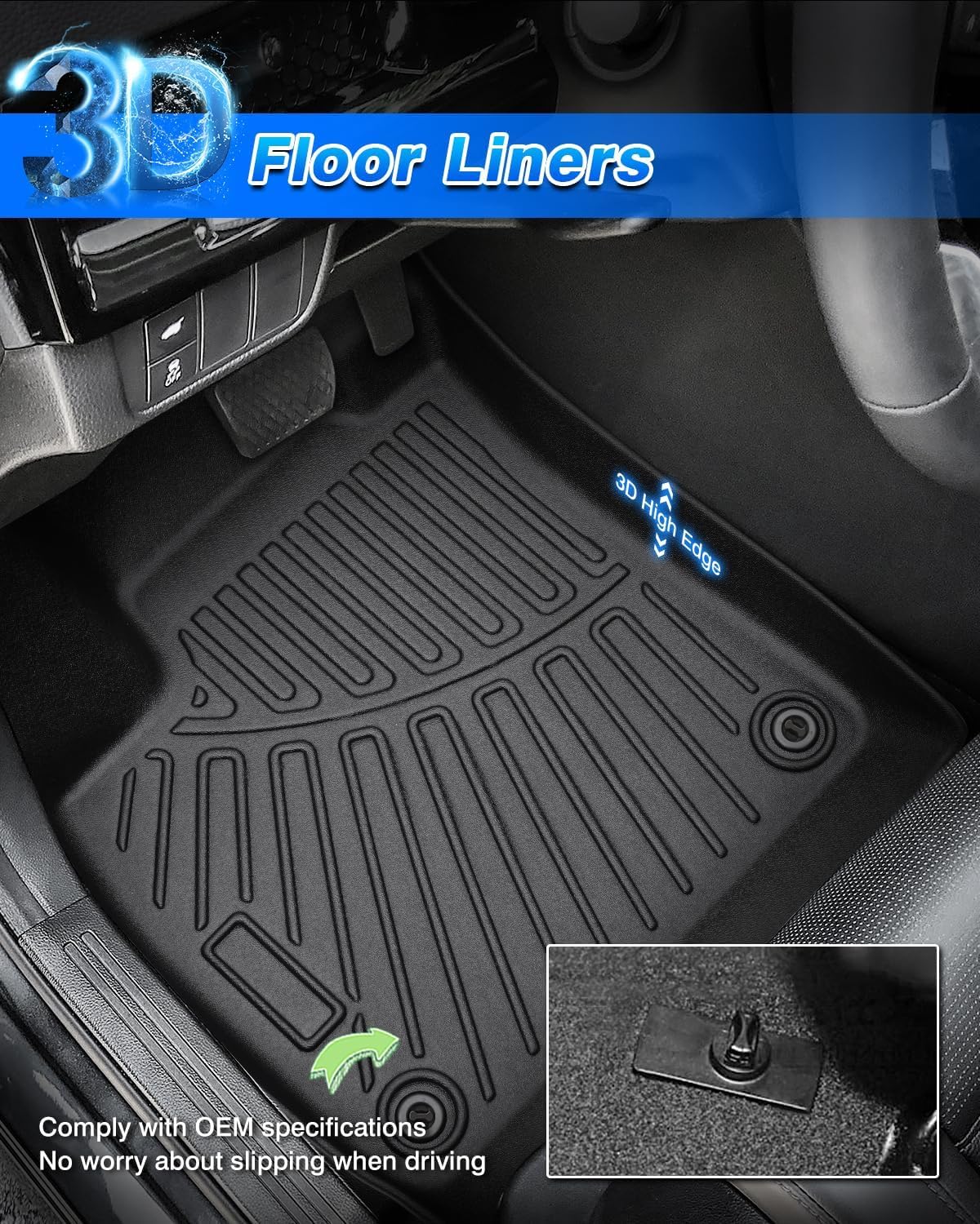 Cartist Floor Mats Fit For 2014-2018 Chevy Silverado & Gmc Sierra 1500 Crew Cab;2015-2019 Silverado/Sierra 2500Hd/3500 Hd Crew C