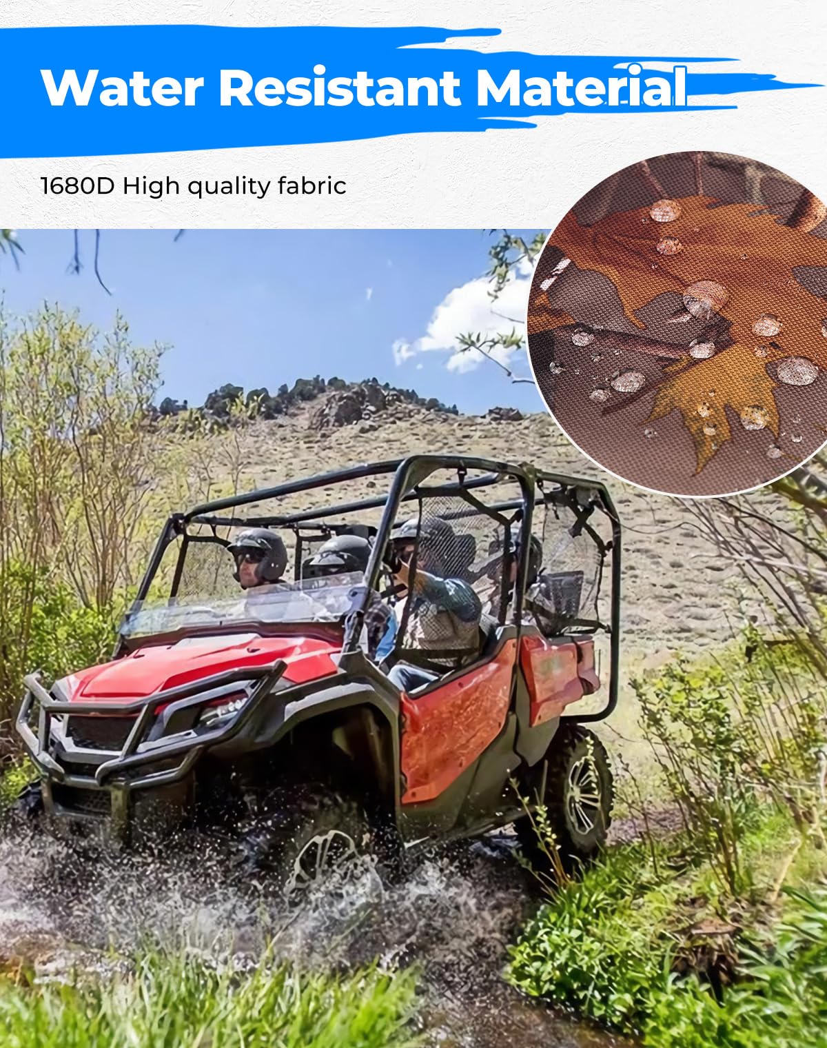 Kemimoto Seat Cover, Blend With Natural Surroundings Print, Compatible With Pioneer 1000, Pioneer 1000-5 Front Seat Only, Pionee