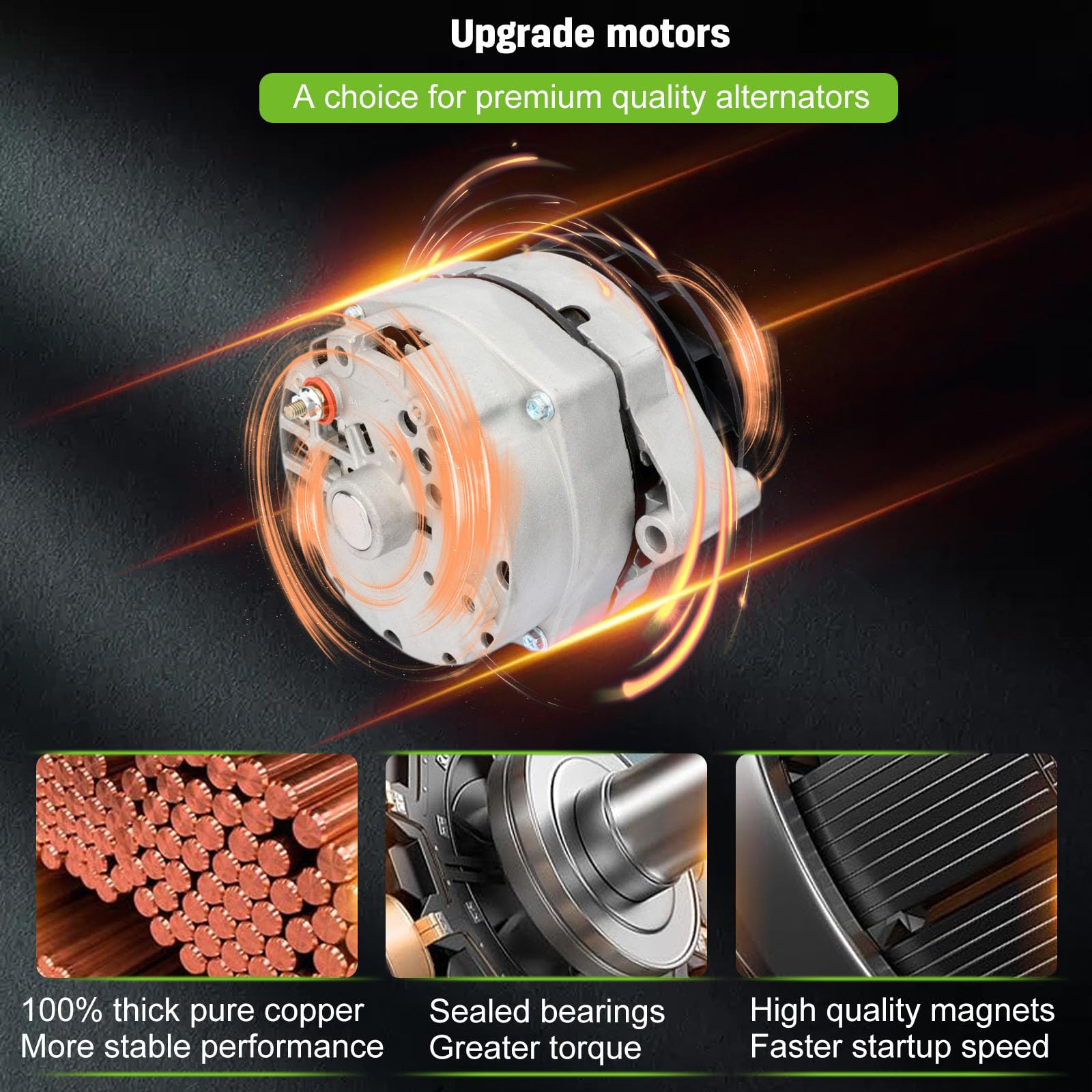 140Amp High Output High Amp Alternator Fits For Delco 12Si 1-Wire One Wire 7273-12